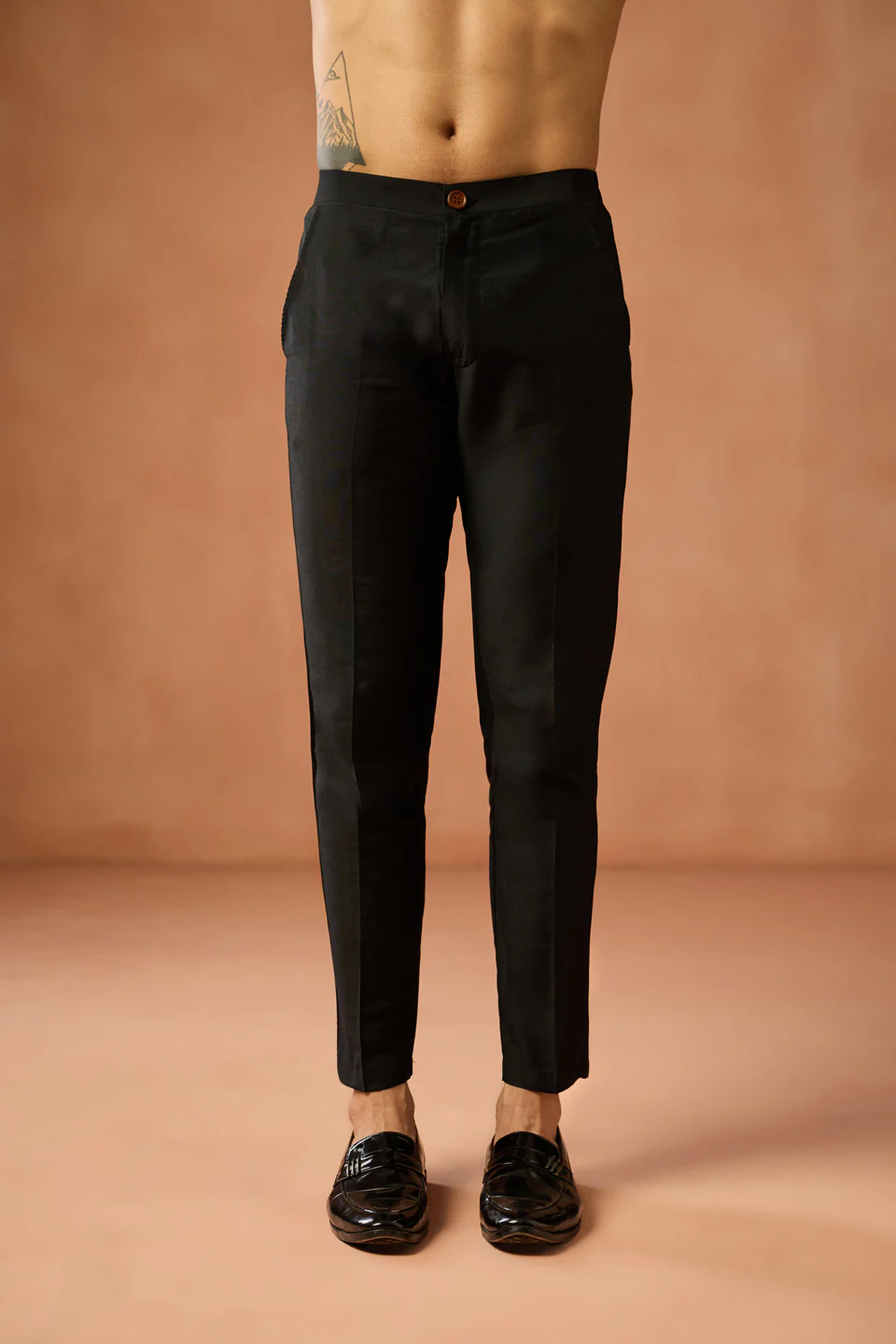 Black Silk Blend Kurta Trouser with Velvet Jacket - Image 6