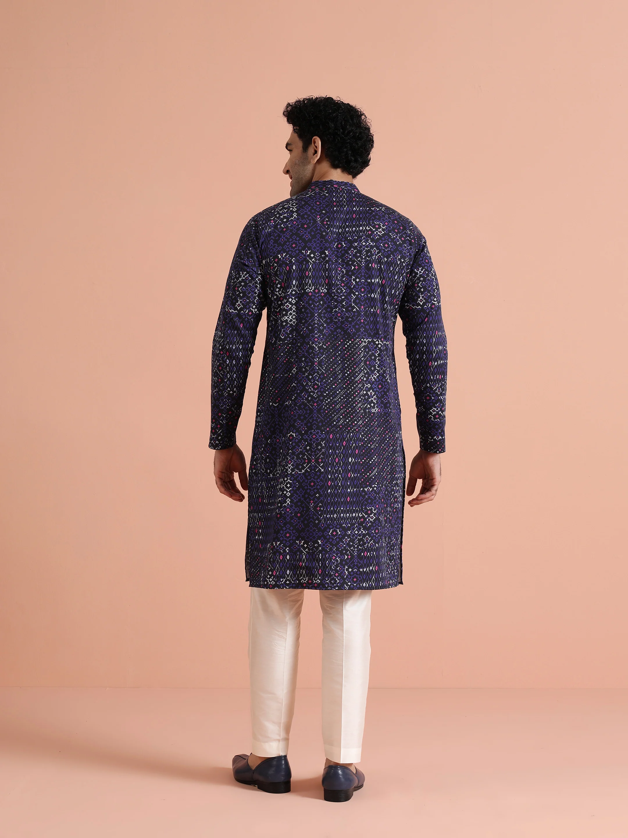 Black Printed Cotton Kurta Trouser - Image 4
