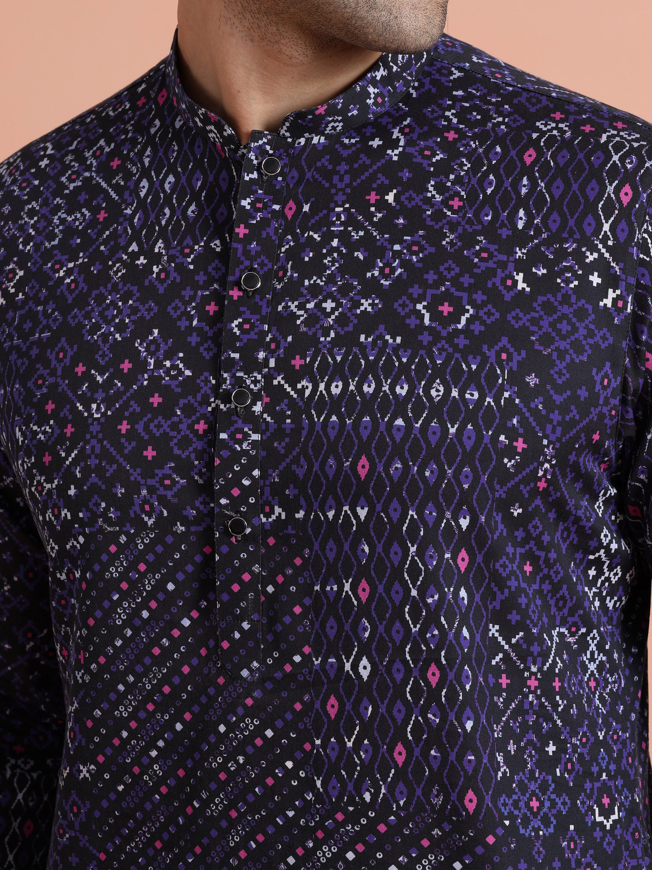 Black & Purple Geometric Printed - Image 6