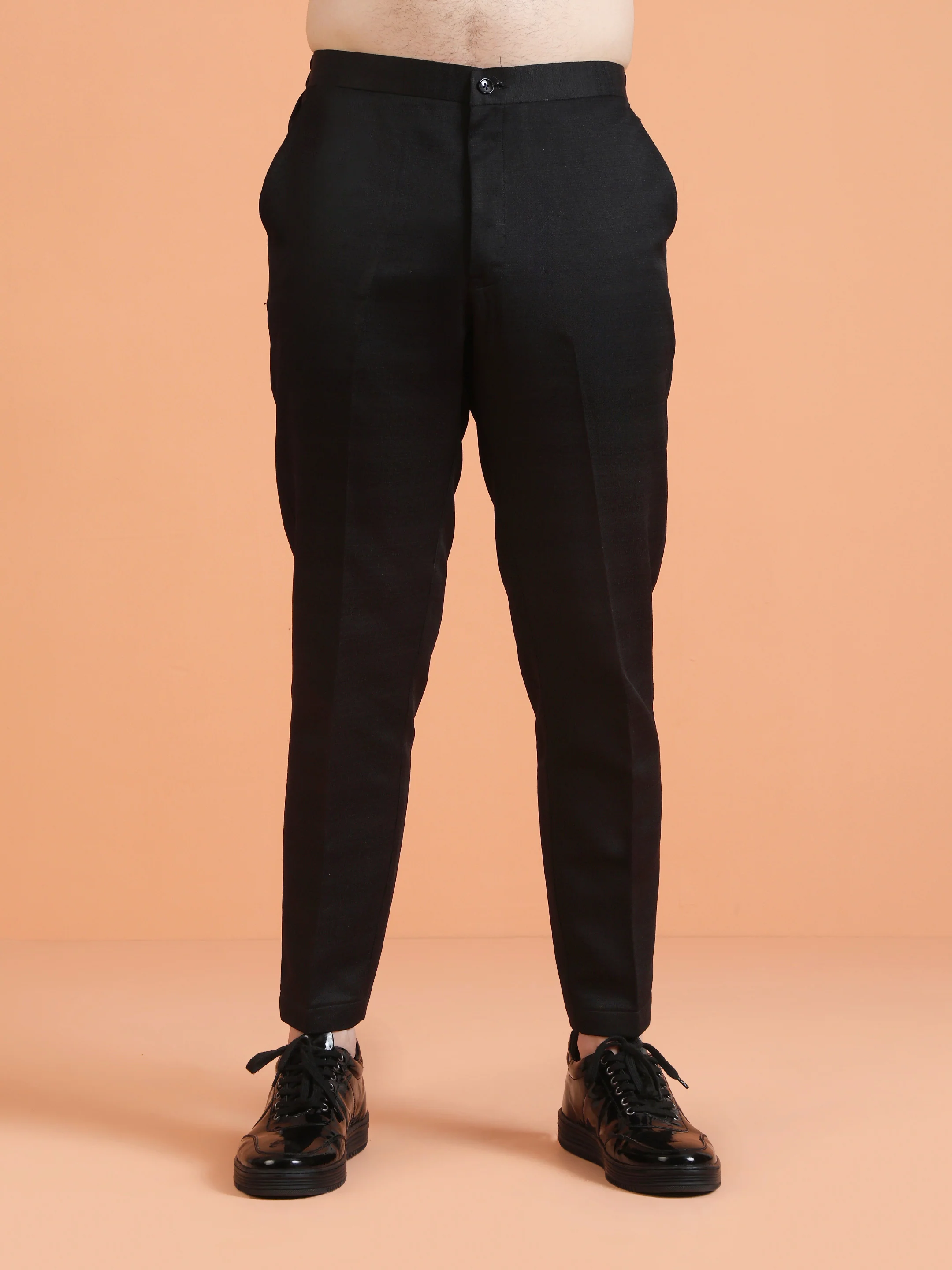 Black Silk Blend Kurta with Trouser Set - Image 6