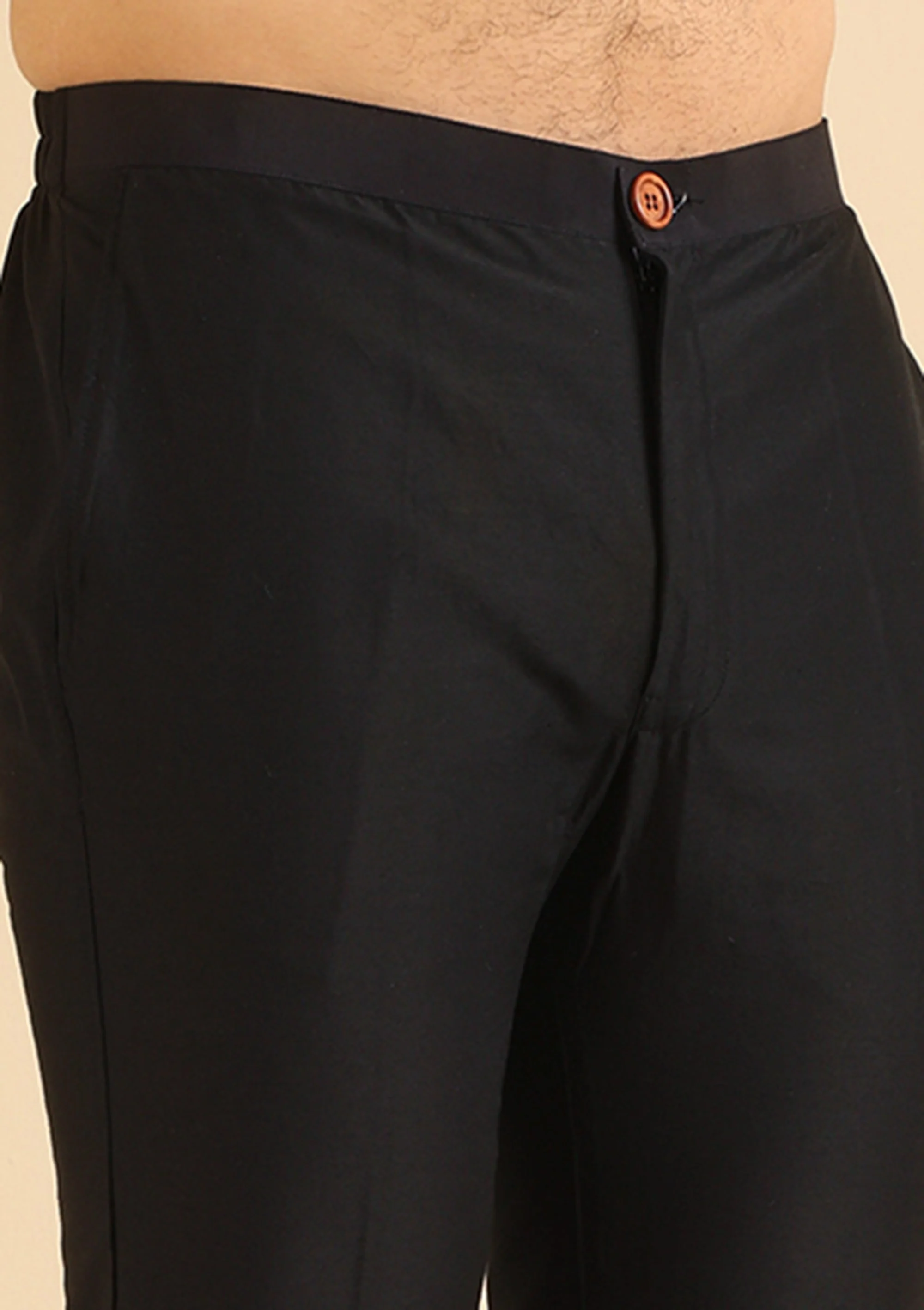 Black Silk Blend Printed Jacket Kurta Trouser Set - Image 7