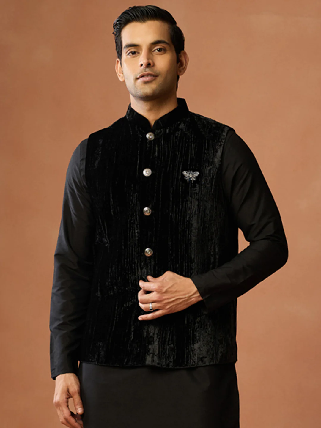 Black Velvet Crushed Jacket