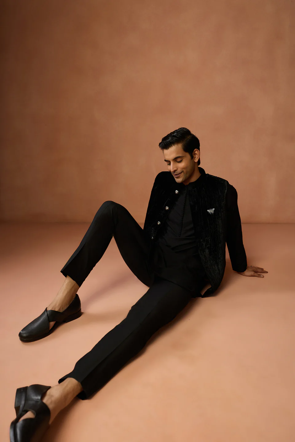 Black Velvet Crushed Jacket - Image 7