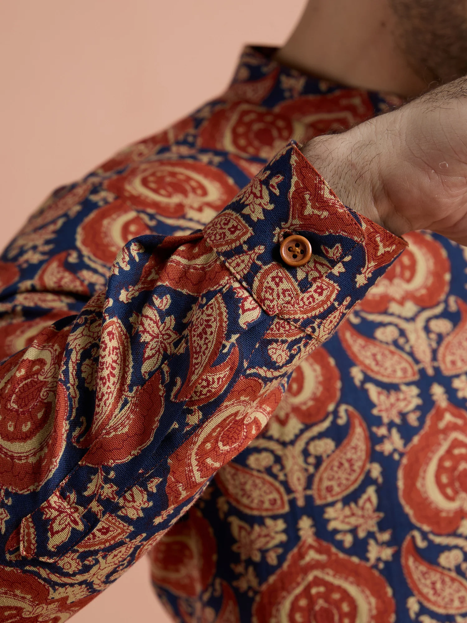 Blue Cotton Printed Short Kurta - Image 5