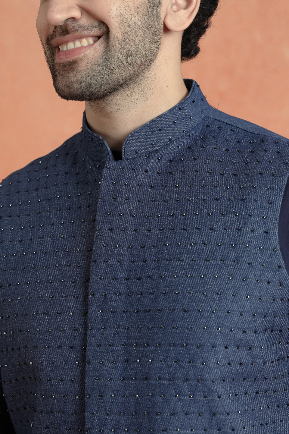 Blue Denim Embellished Jacket - Image 5