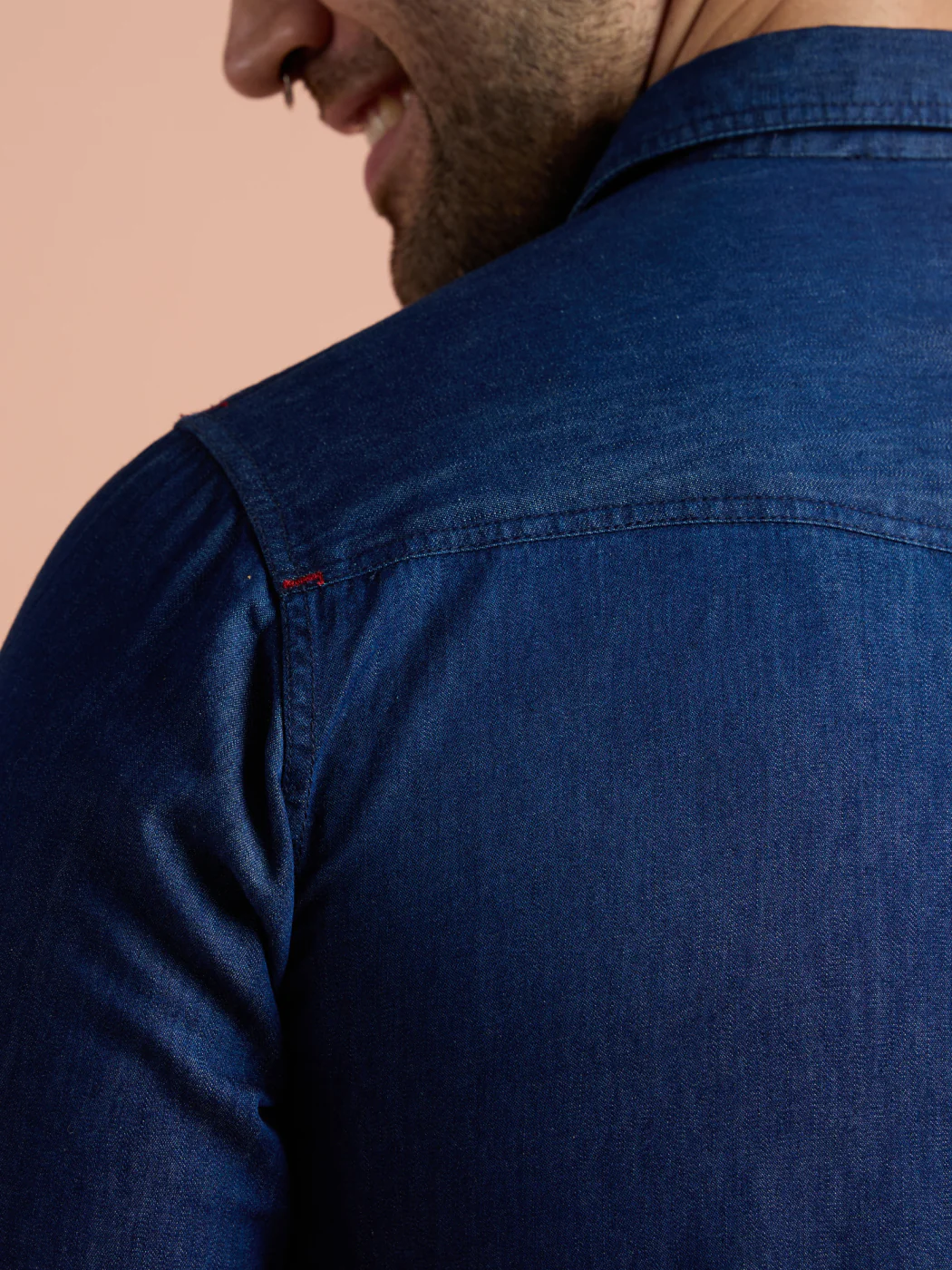 Blue Denim Solid Pathani Kurta - Image 9