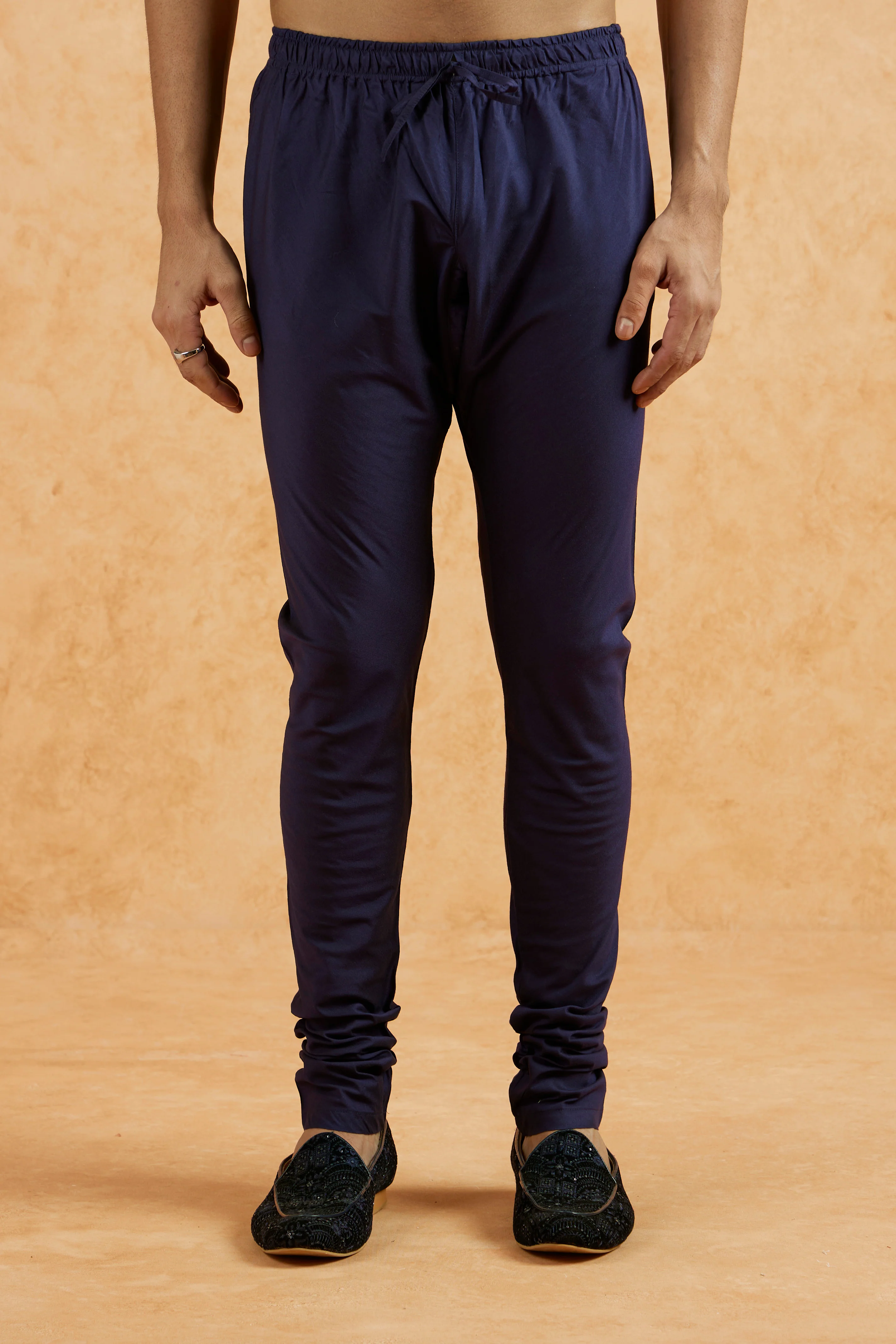 Blue Jacquard Woven Sherwani Churidar Set - Image 6