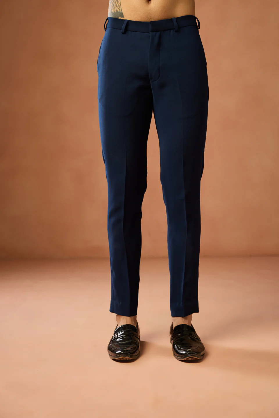 Navy Blue Silk Blend Woven Bandhgala Jodhpuri Set - Image 6