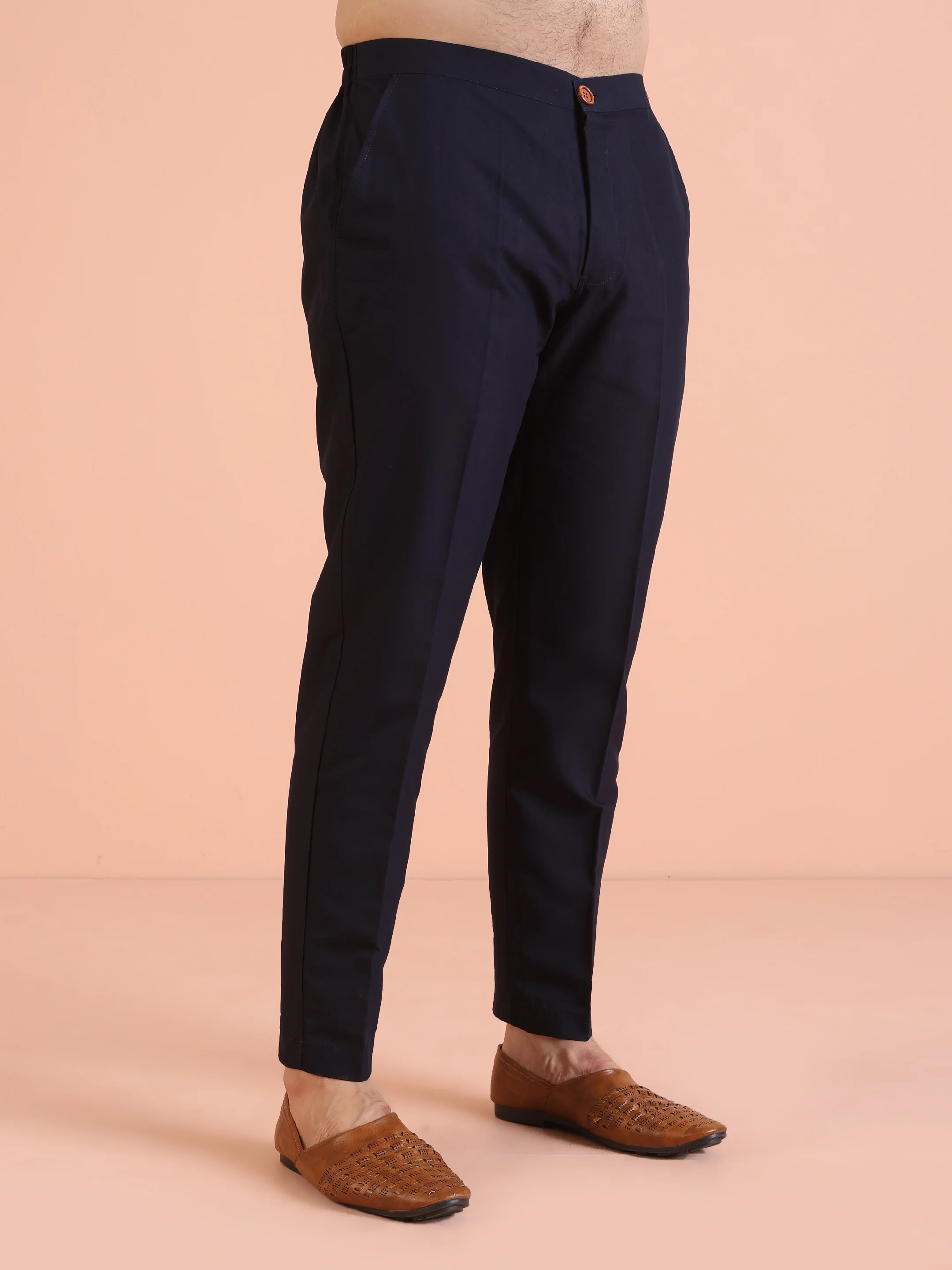 Blue Silk Blend Embroidered Kurta Trouser Set - Image 6
