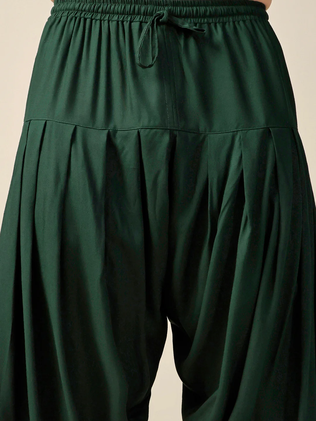 Bottle Green Cotton Blend Embroidered Kurta Patiyala Set - Image 6
