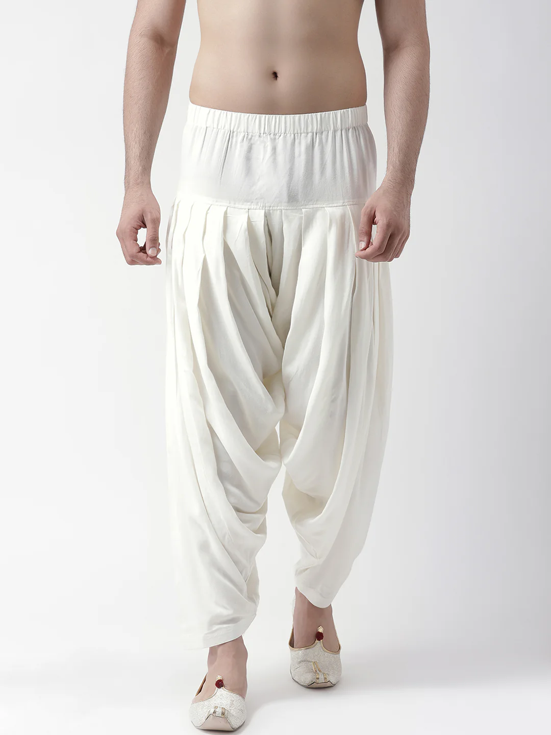 Cream Silk Blend Textured Kurta Patiyala Set - Image 5