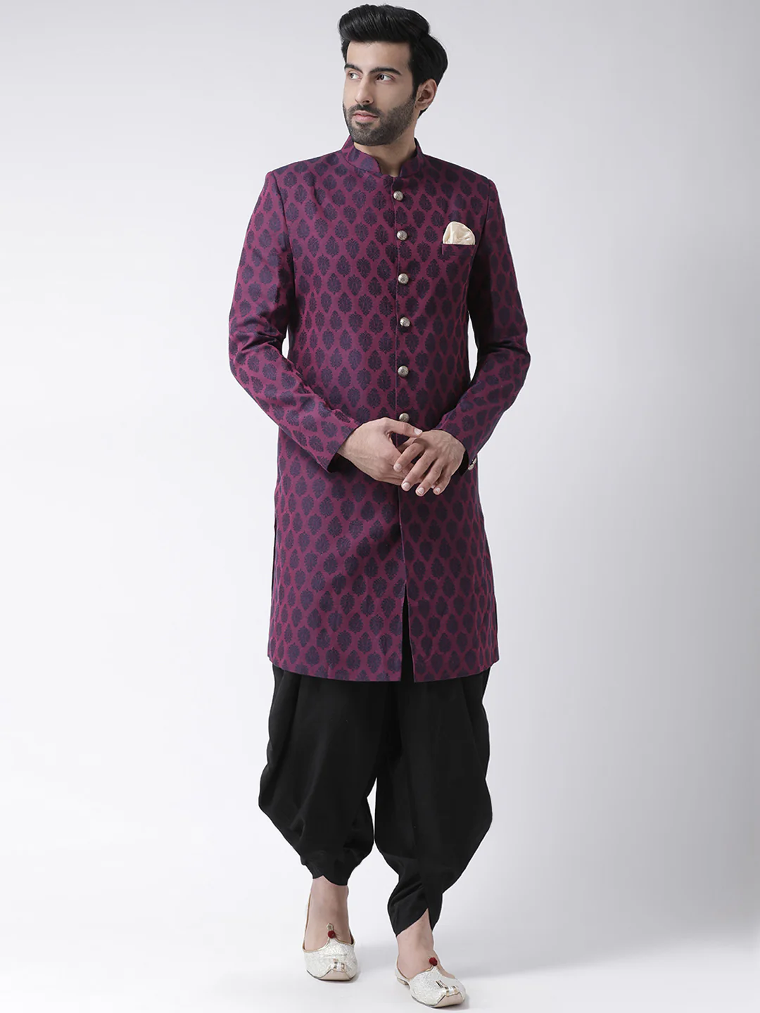 Black Solid Elasticated Dhoti - Image 6