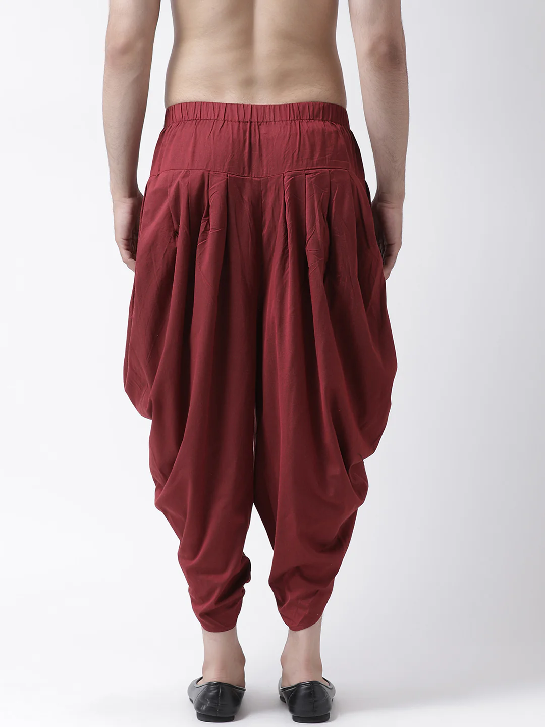 Maroon Solid Elasticated Dhoti - Image 3