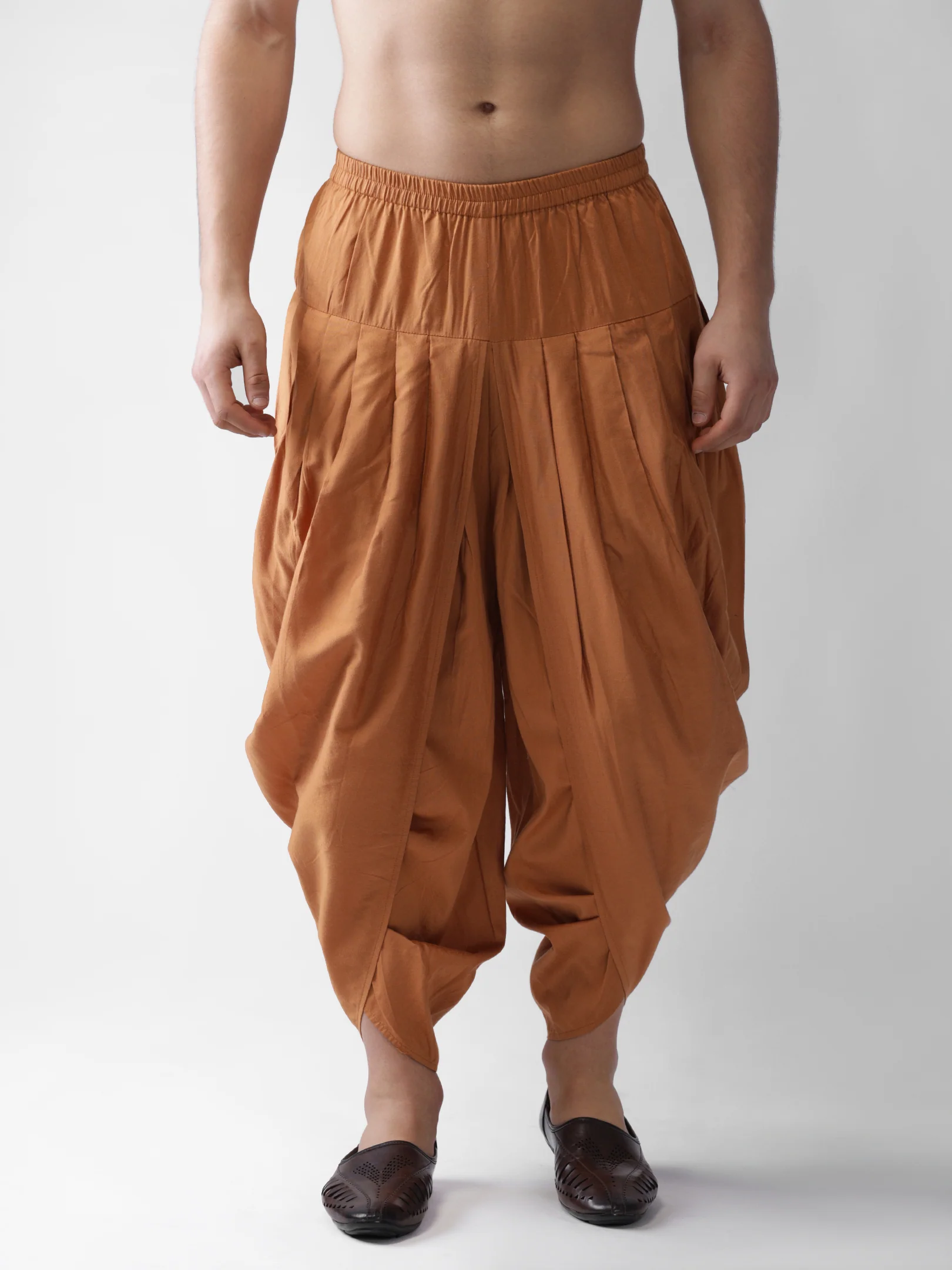 Golden Slim Fit Silk Blend Churidar Pants for Traditional & Wedding Outfits