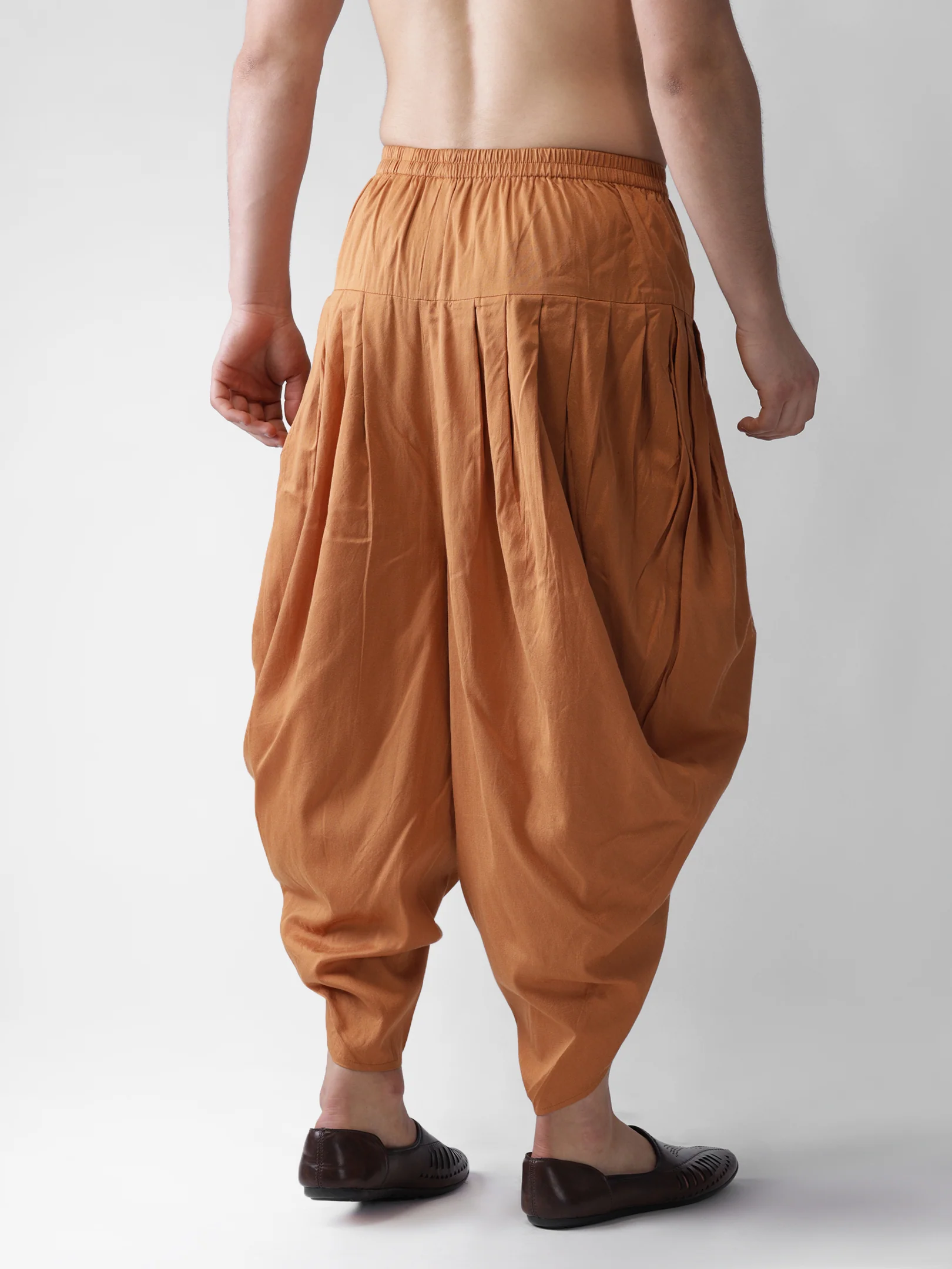 Golden Slim Fit Silk Blend Churidar Pants for Traditional & Wedding Outfits - Image 4