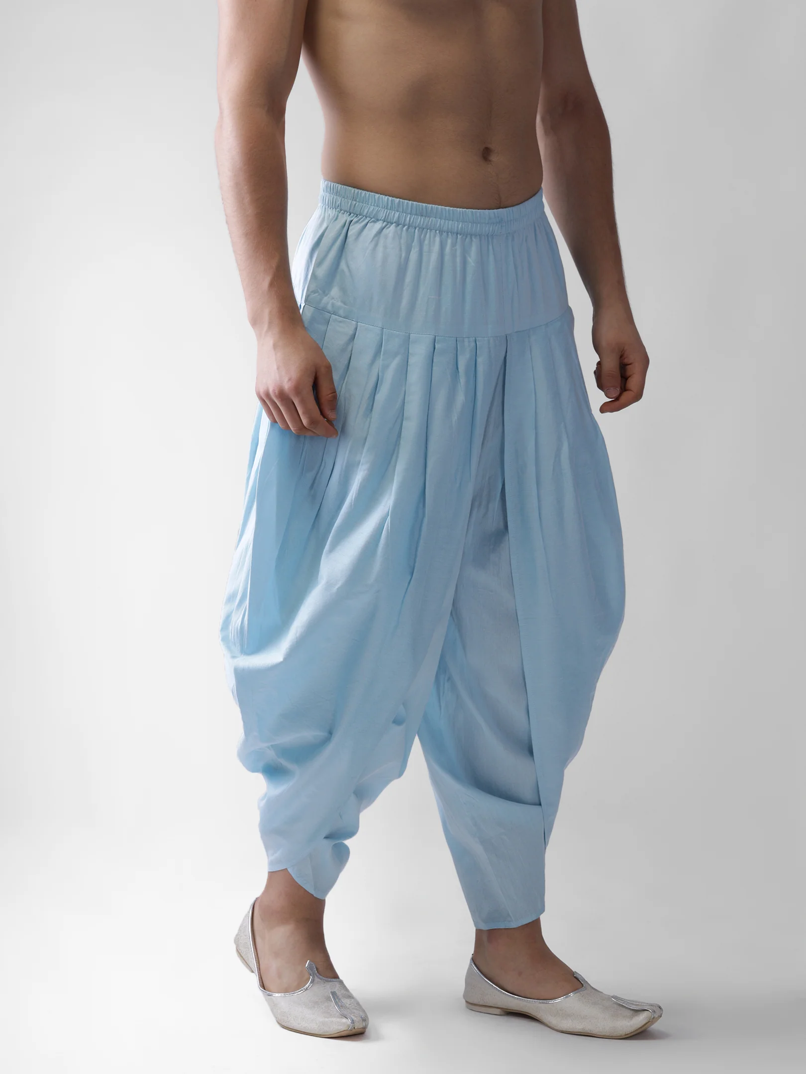 Light Blue Dhoti – Comfortable Traditional Ethnic Bottomwear - Image 3