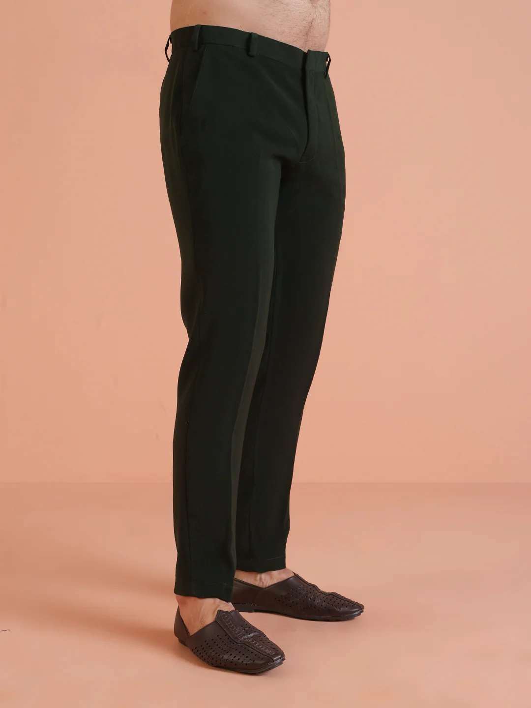 Dark Green Slim Fit Trouser - Image 3