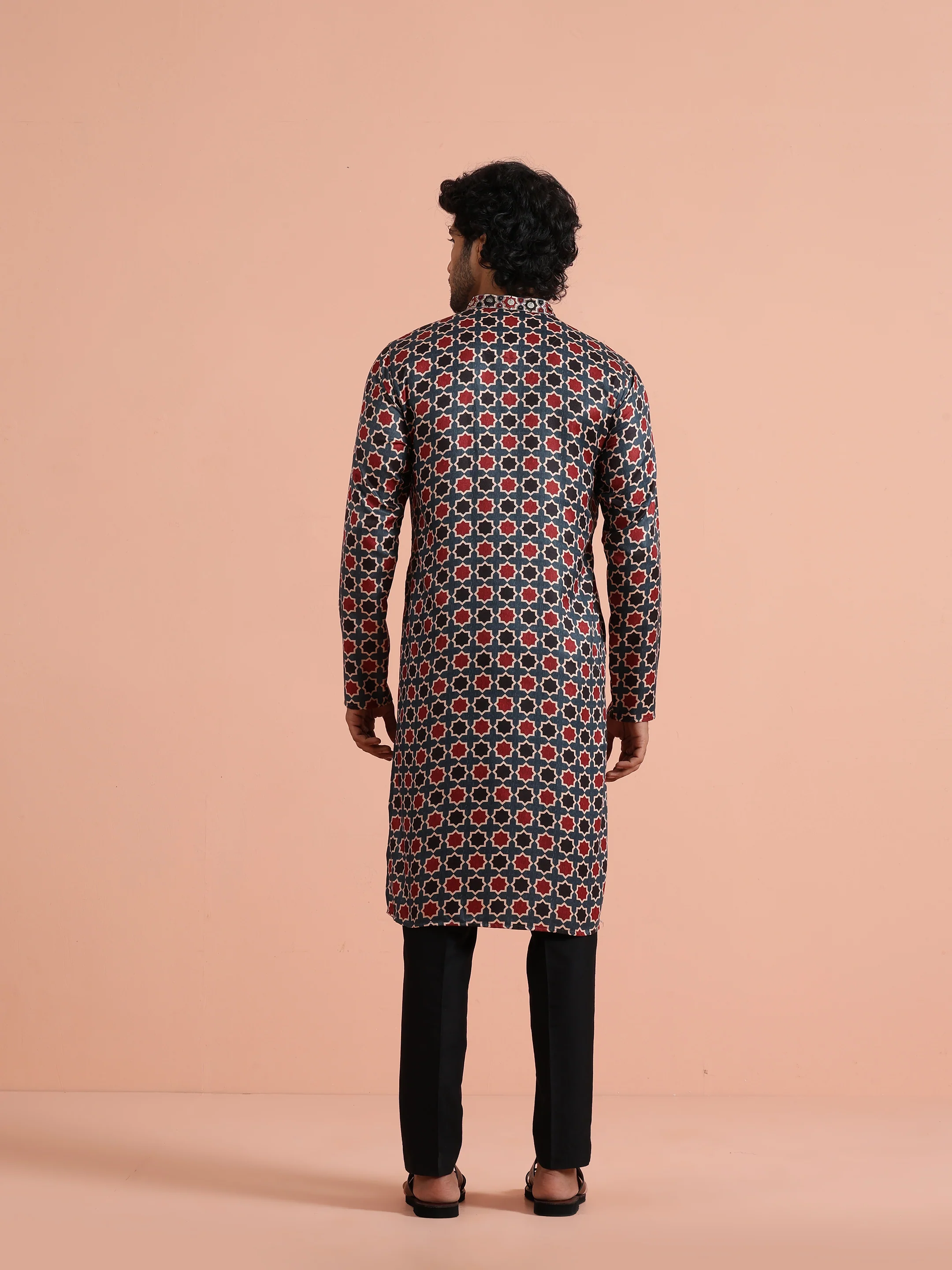 Grey Pashmina Printed Kurta - Image 4