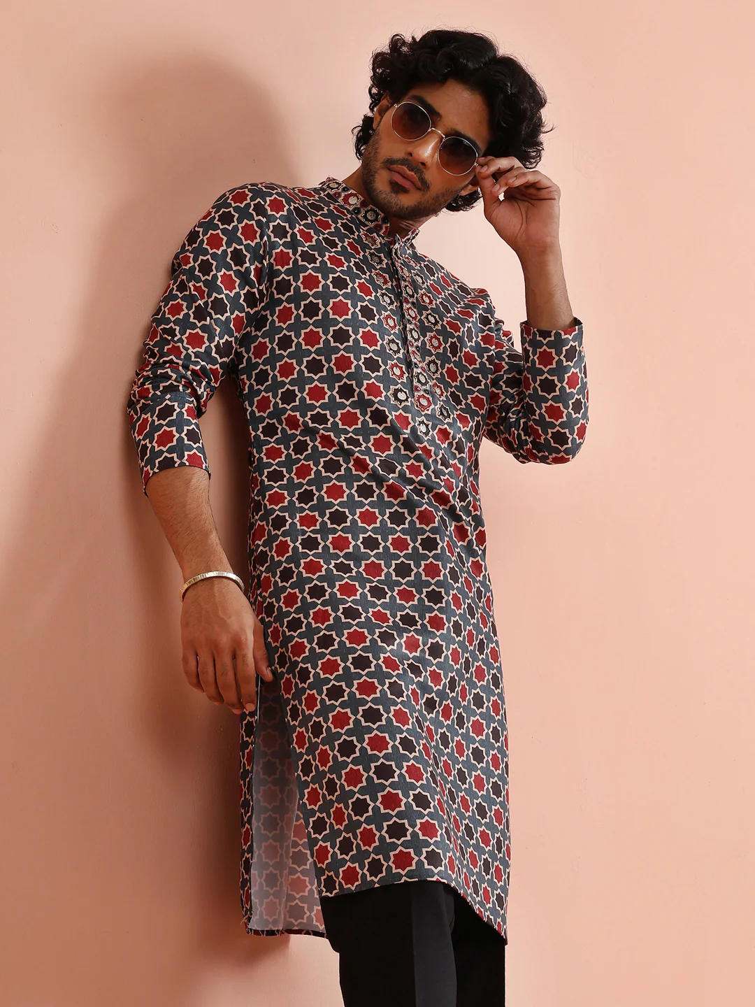Grey Pashmina Printed Kurta - Image 8