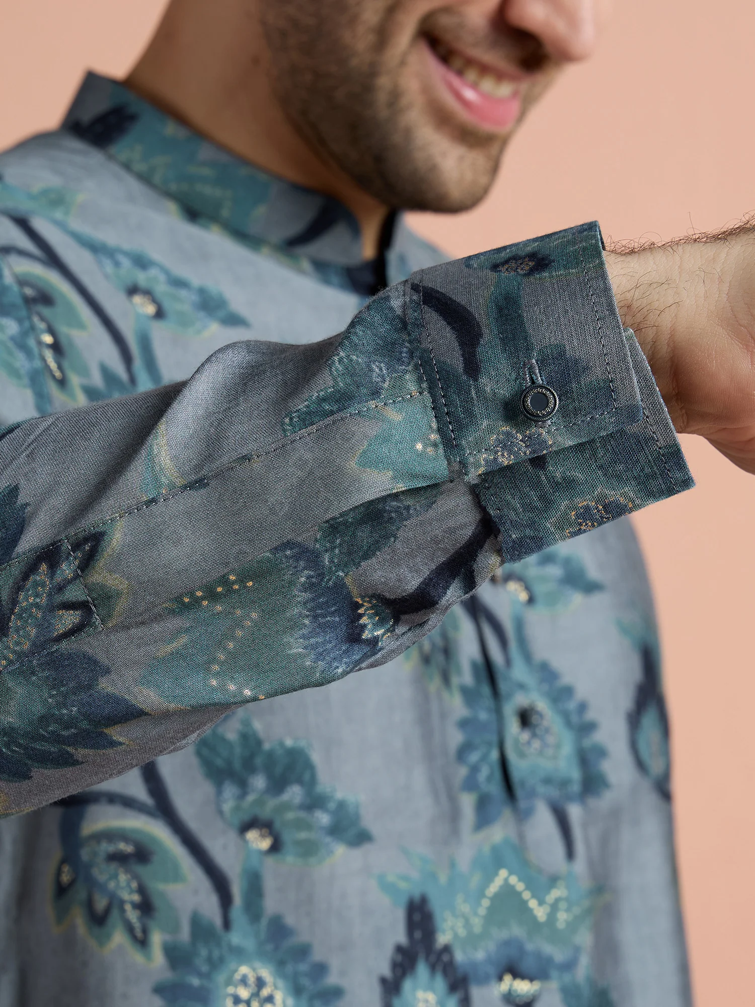 Grey Polyviscose Printed Short Kurta - Image 5
