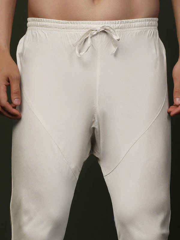 Grey Solid Cotton Drawstring Churidar - Image 5