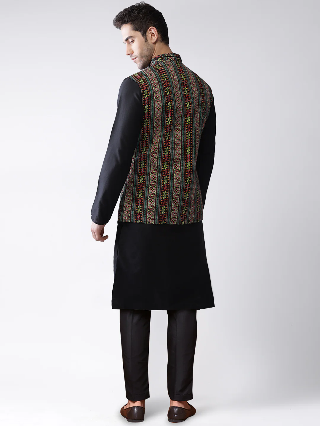 Kisah Men's Multi-Color Kurta Jacket Trousers Set - Image 4