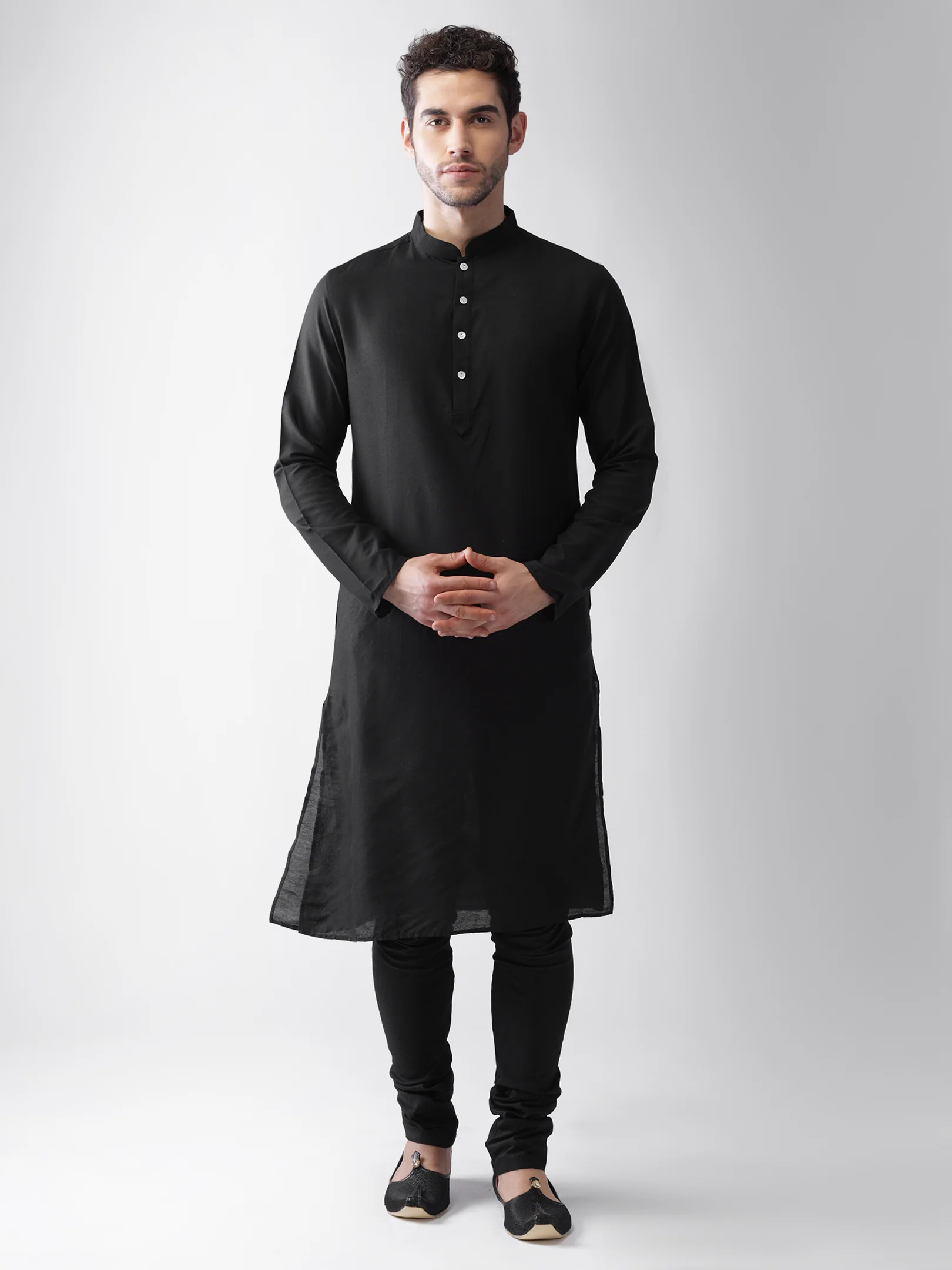 Men's Grey Kurta Jacket Pyjama Set - Image 6