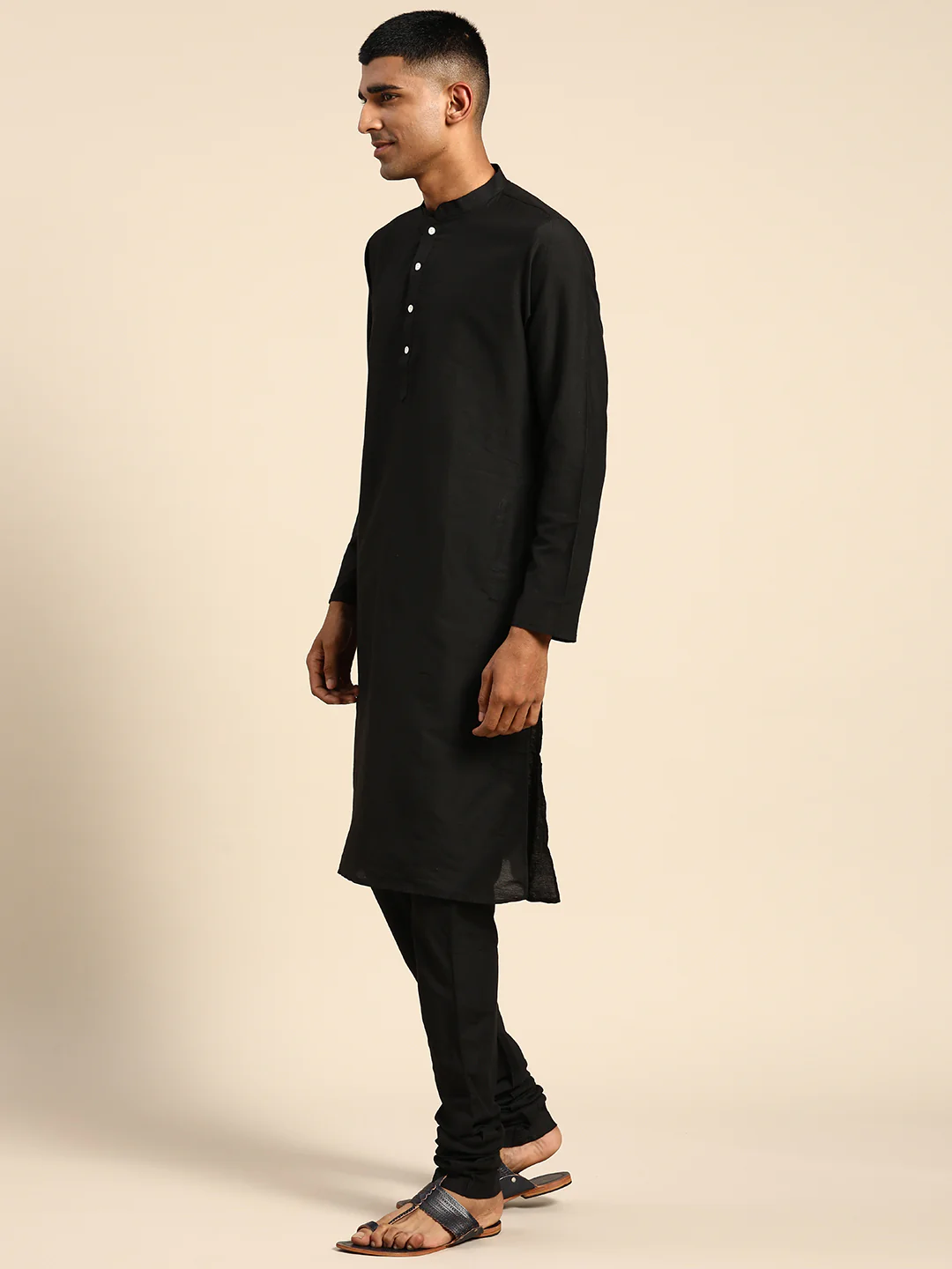 Kisah Men Black Color Kurta Jacket Set - Image 3