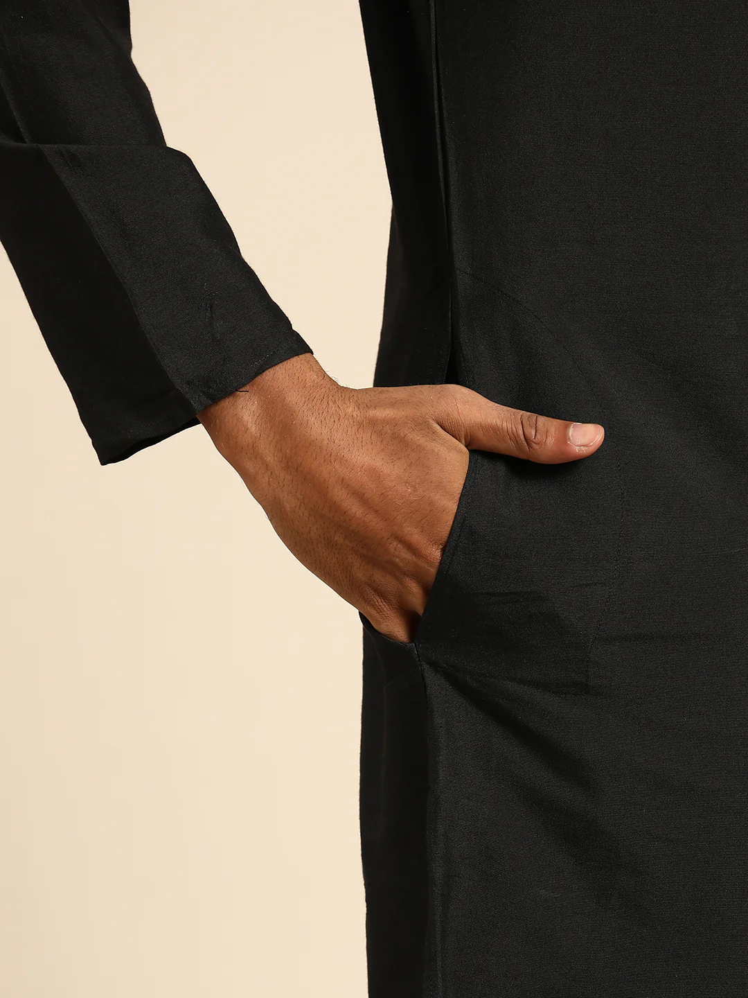 Kisah Men Black Color Kurta Jacket Set - Image 6