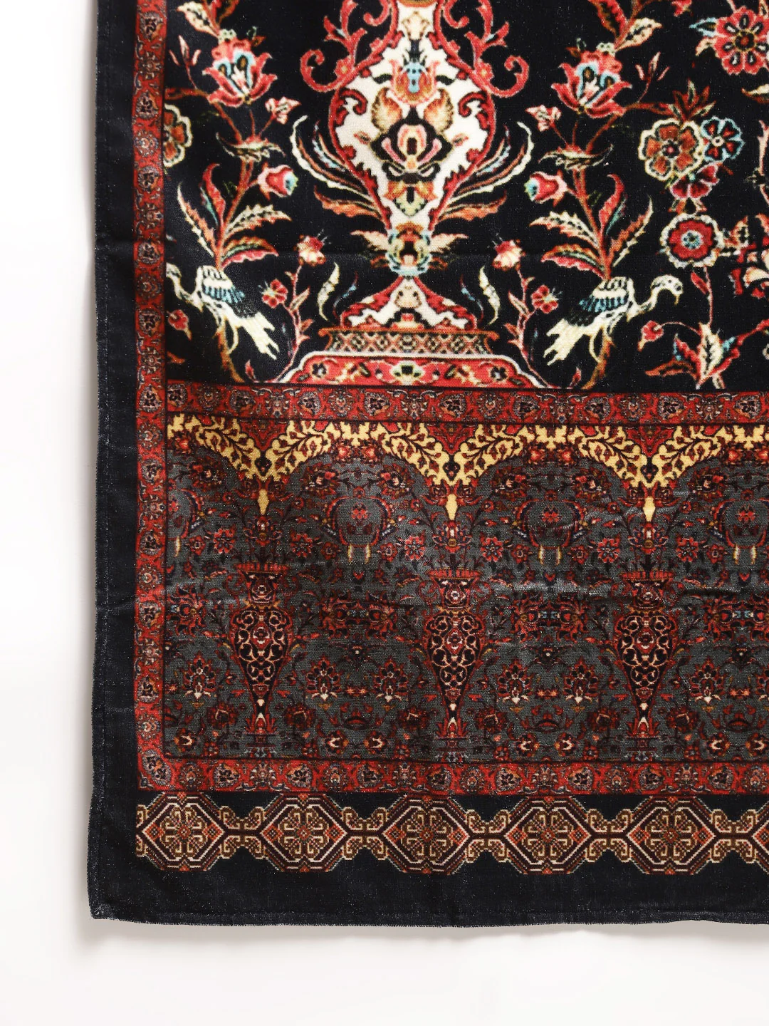 Black Silk Blend Kurta Churidar with Festive Dupatta - Image 5