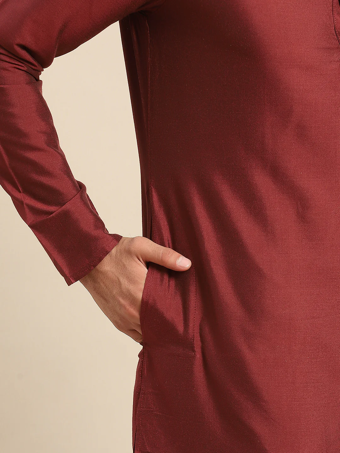Kisah Men Gold Kurta Jacket Set - Image 3