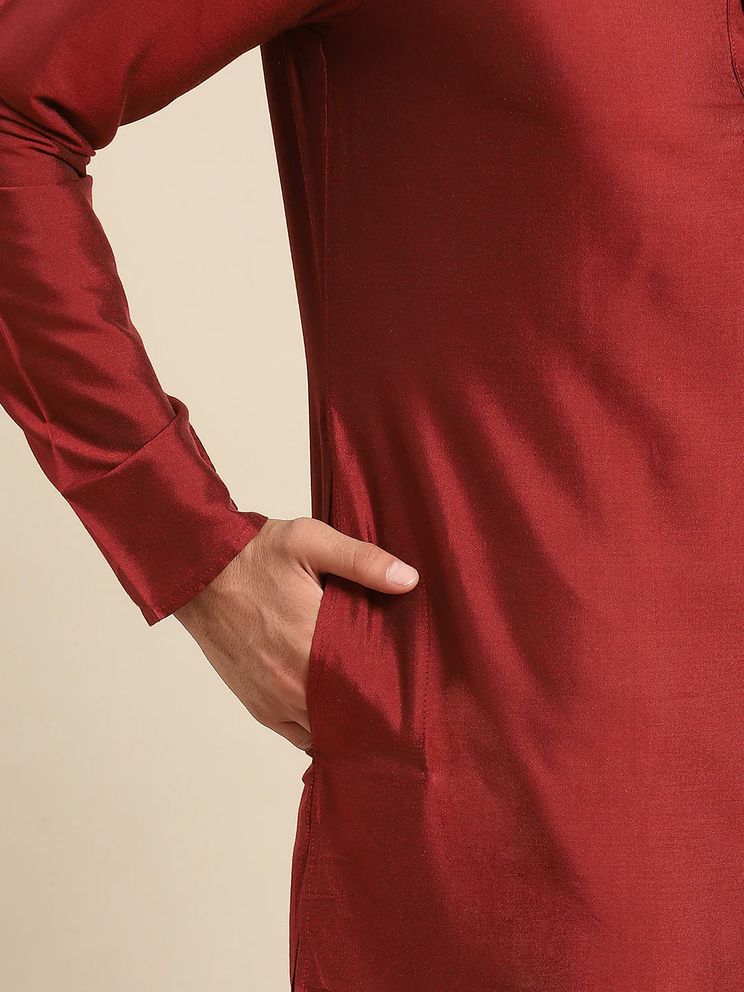 Men White Kurta Jacket Set - Image 3