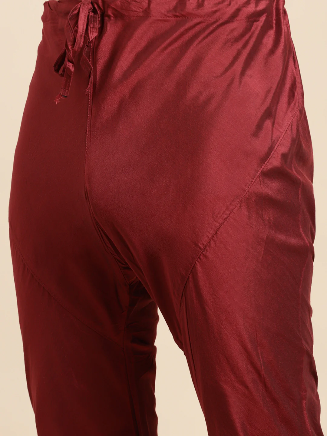 Maroon Cotton Blend Kurta Churidar Set - Image 6