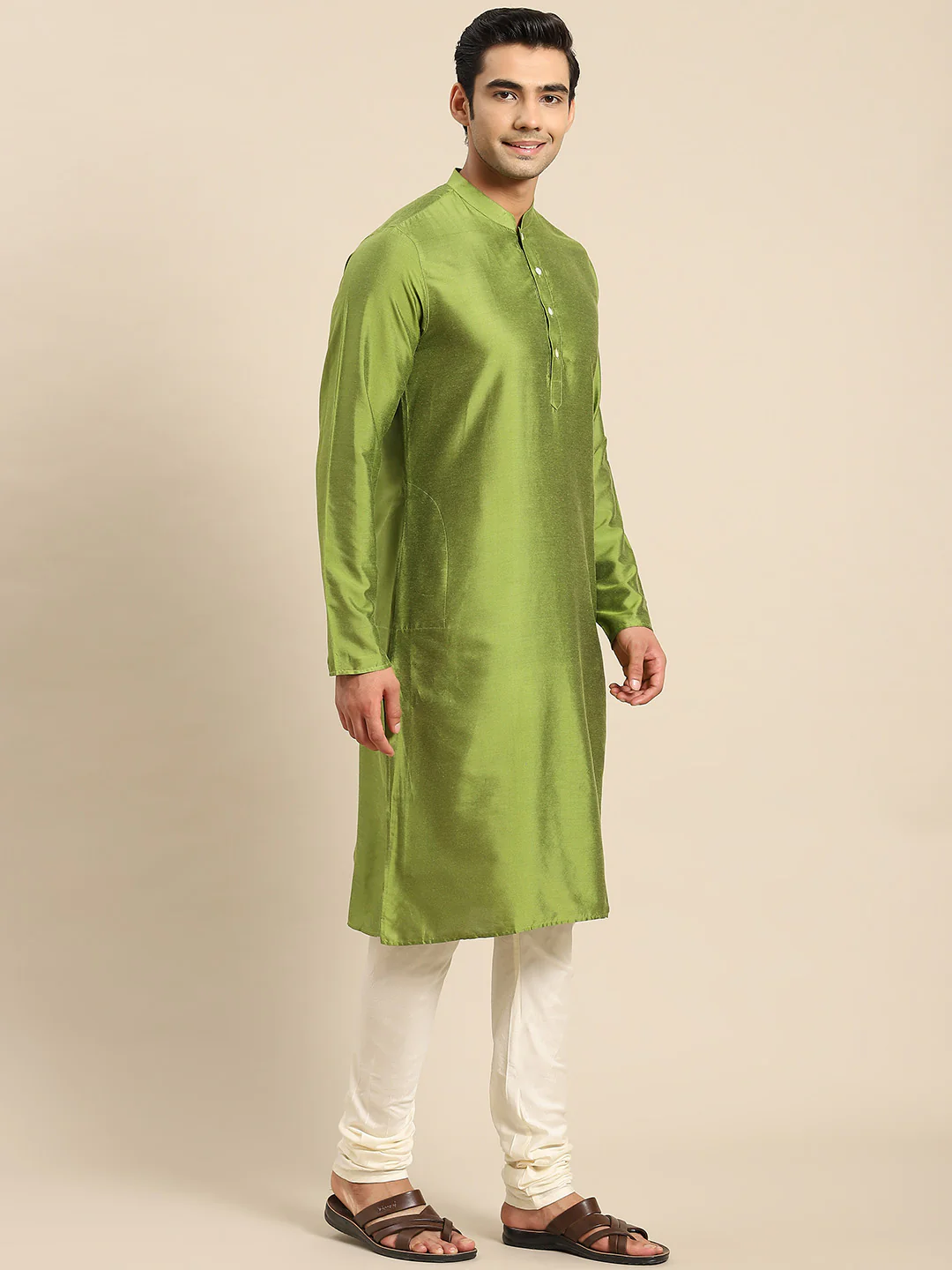 Kisah Men Gold Kurta Jacket Set - Image 3
