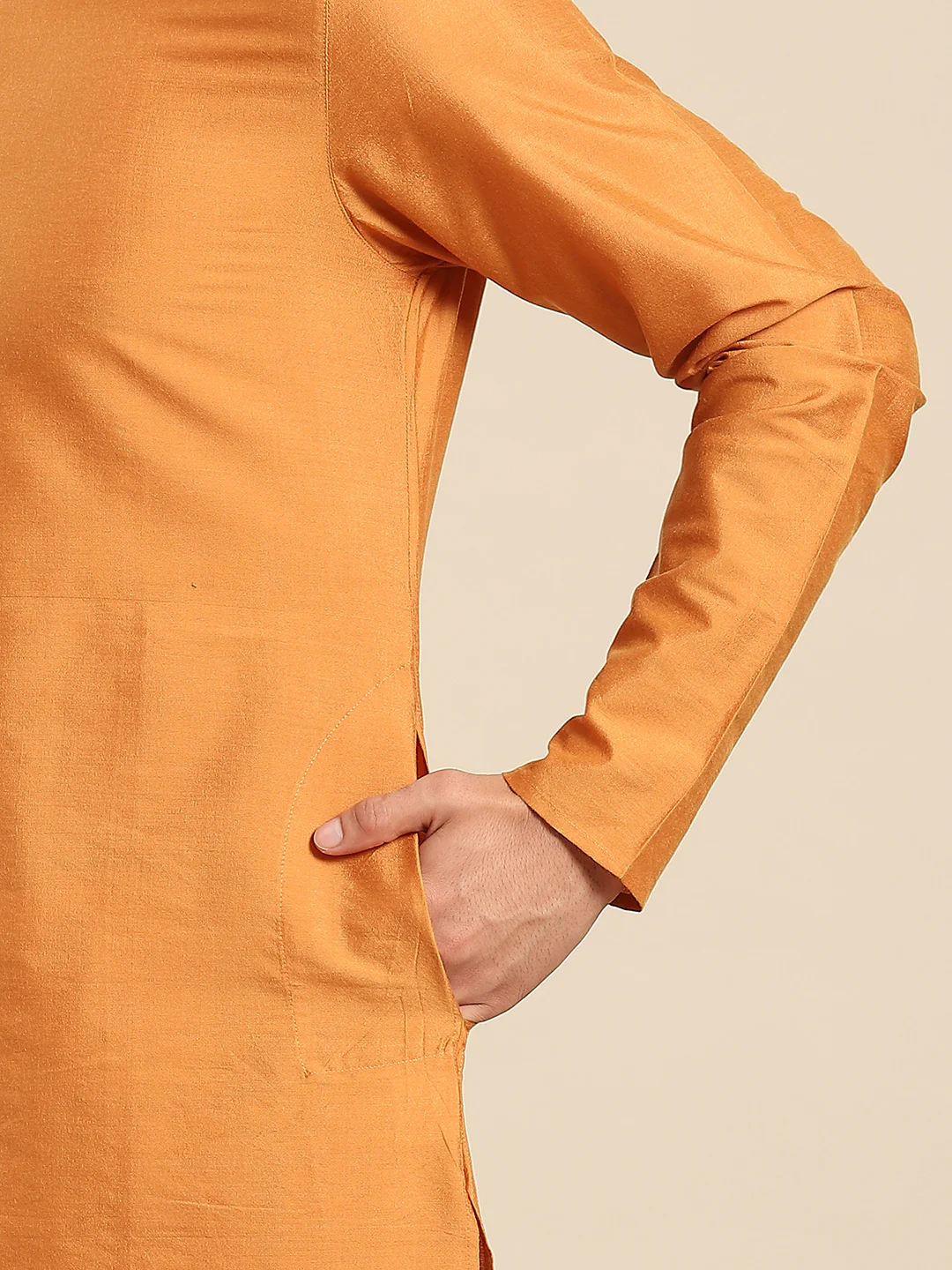 Kisah Men Taupe Kurta Jacket Set - Image 3