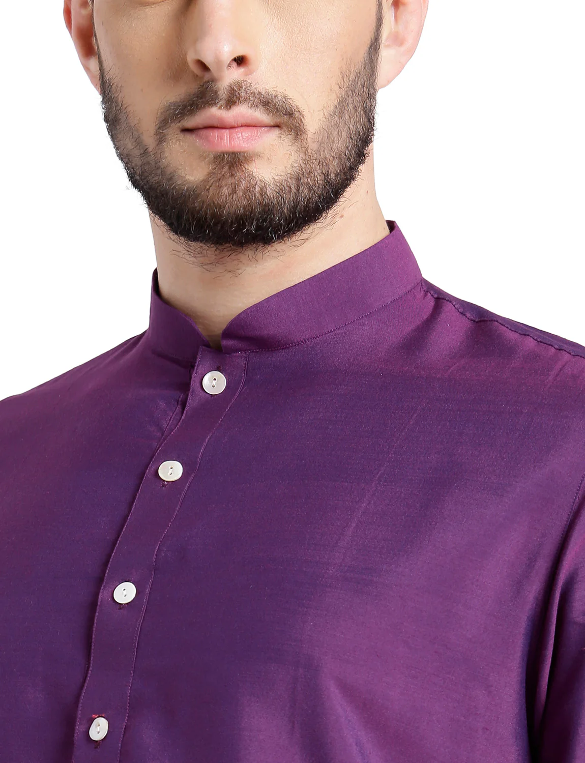 Men's Purple Kurta Trousers Set - Image 5
