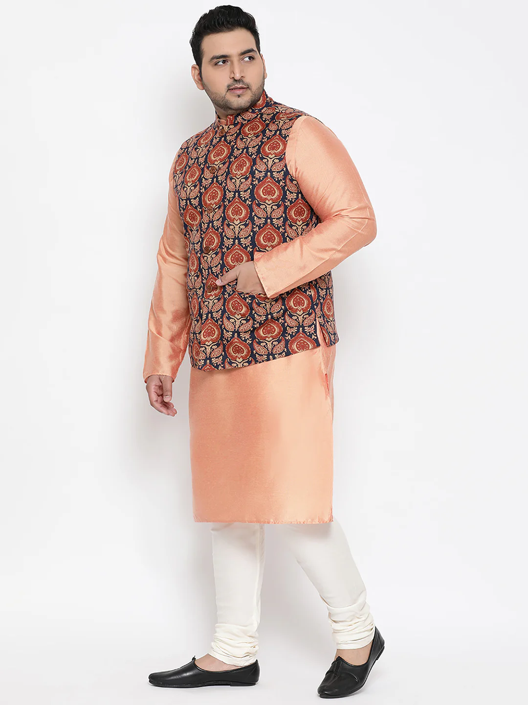 Men's Multi Kurta Churidar Jacket Set - Image 2