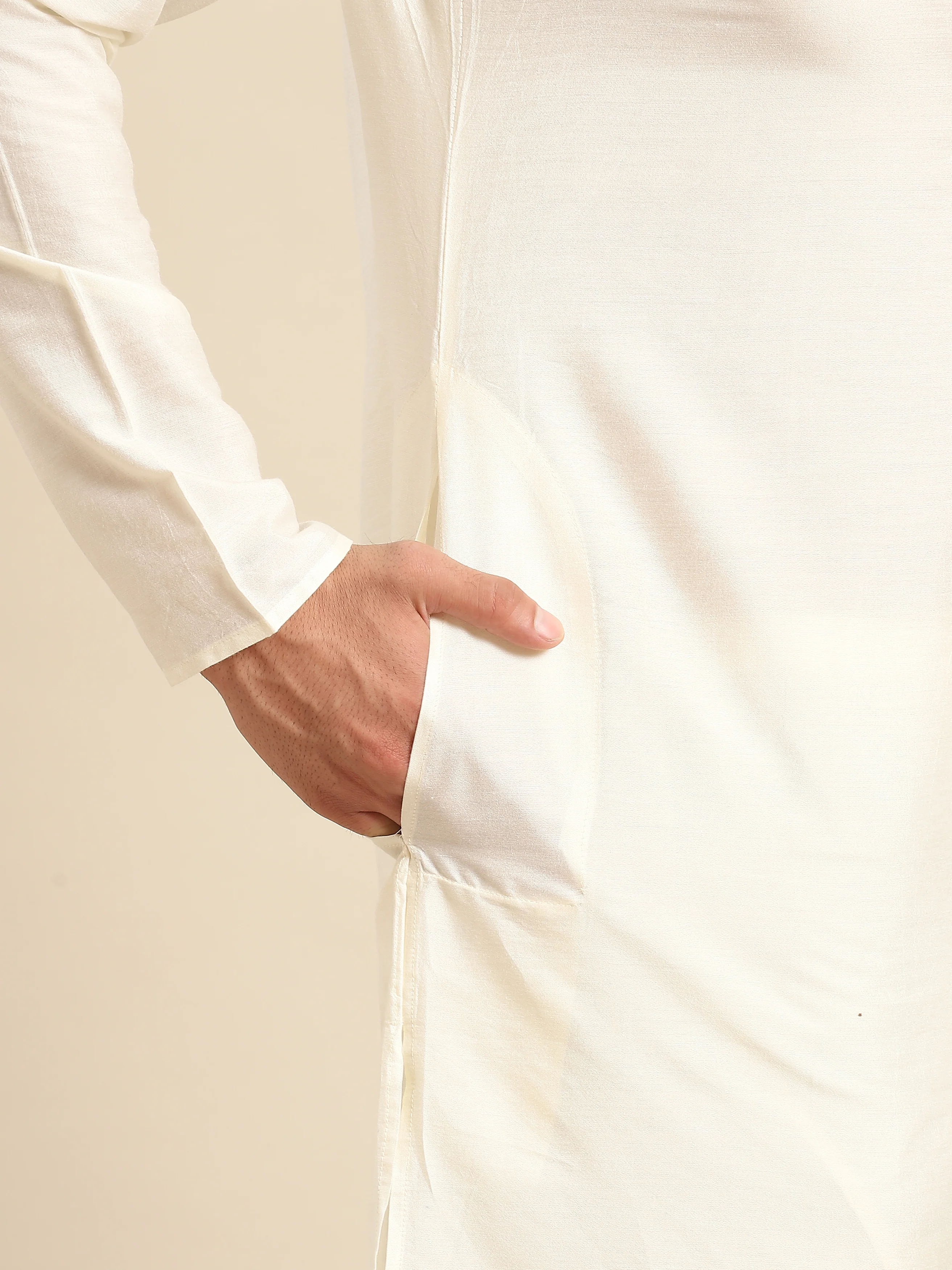Kisah Men Taupe Kurta Jacket Set - Image 6
