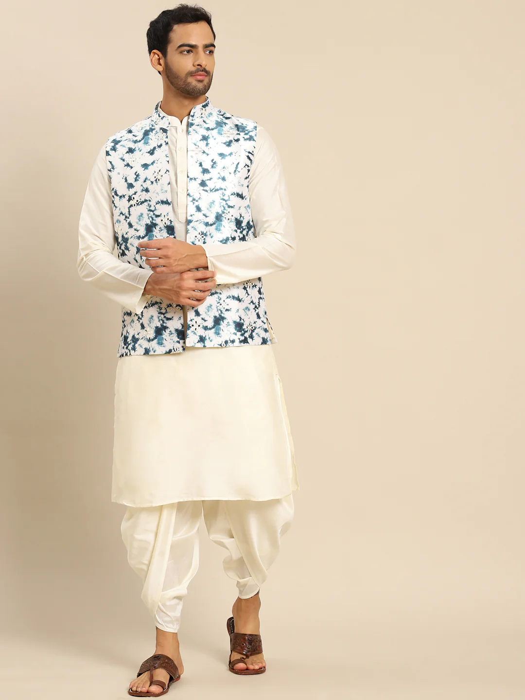 Kisah men White kurta jacket set