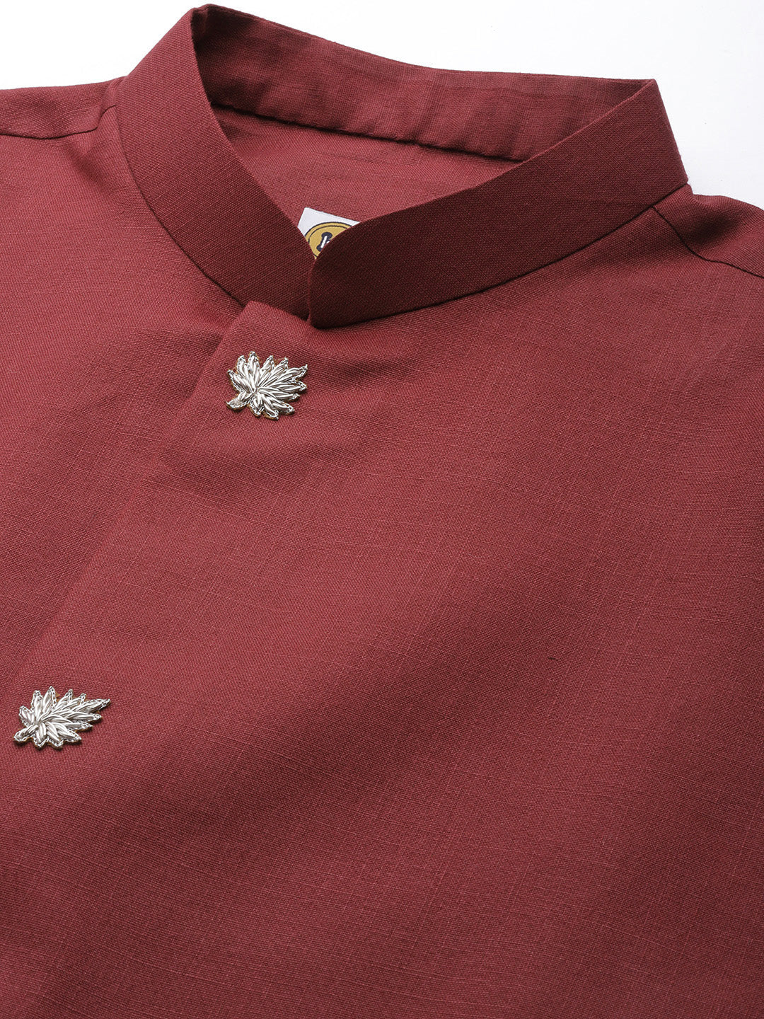 Kisah men Maroon kurta jacket set - Image 3