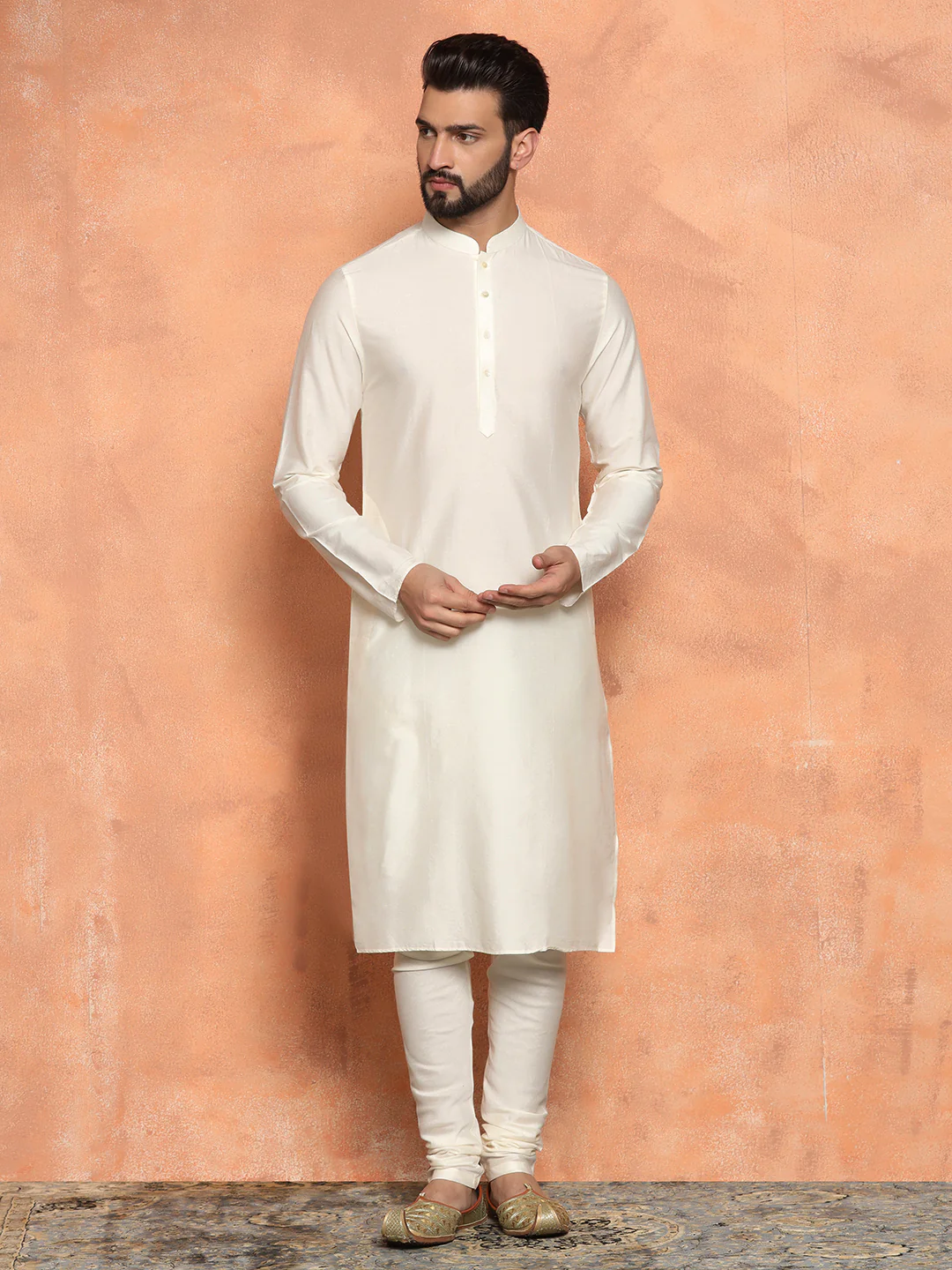 Mint Green Woven Nehru Jacket Kurta Churidar - Image 6