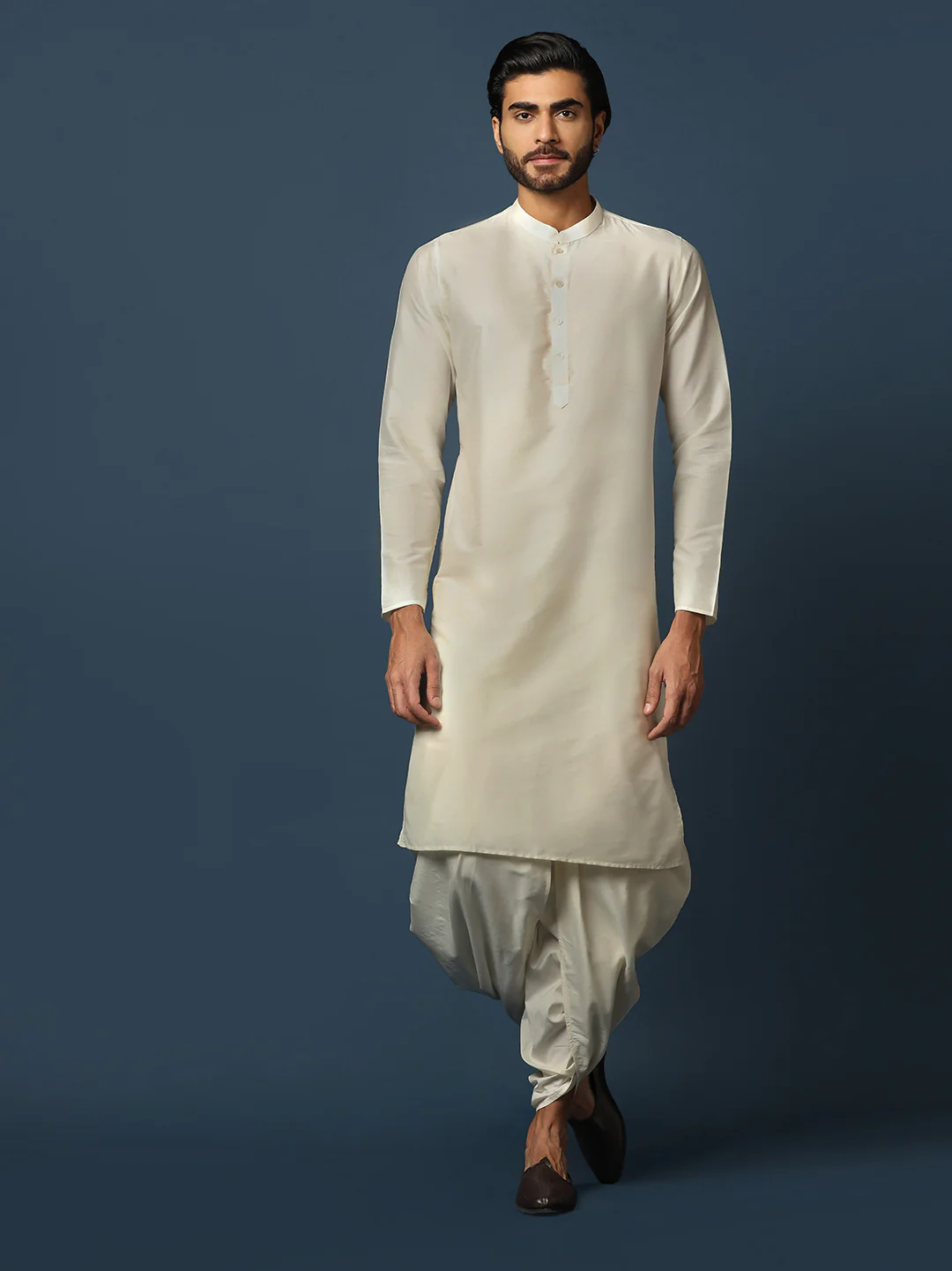 Men's Multicolored Kurta Jacket Dhoti Set - Image 5