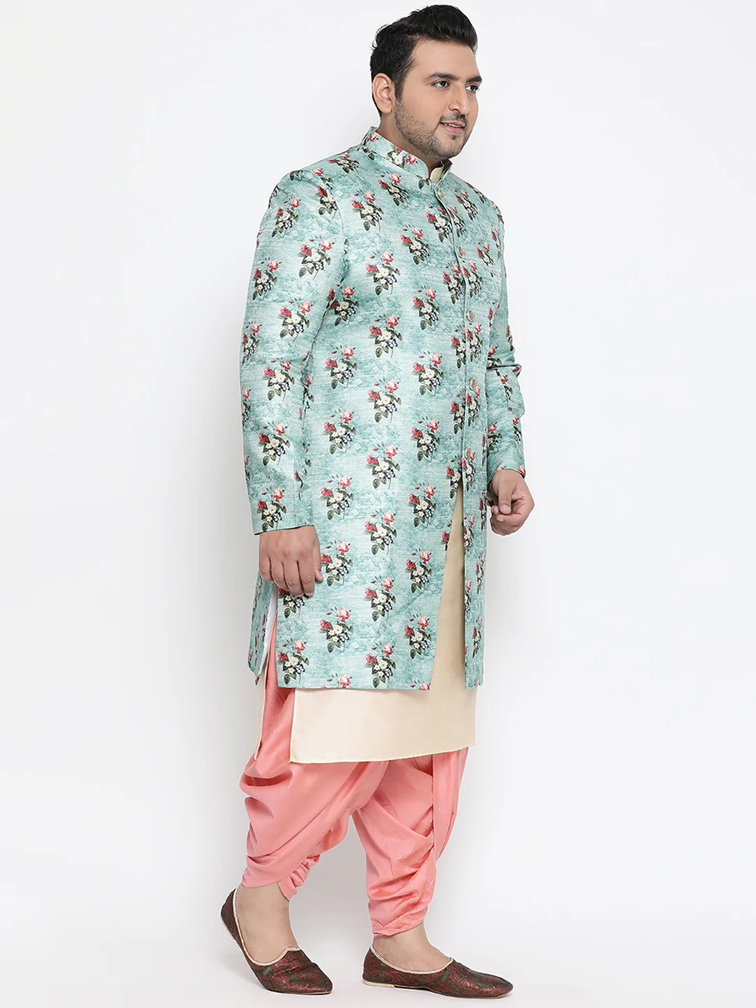 Kisah Men's Blue Indowestern Set With Dhoti - Image 3
