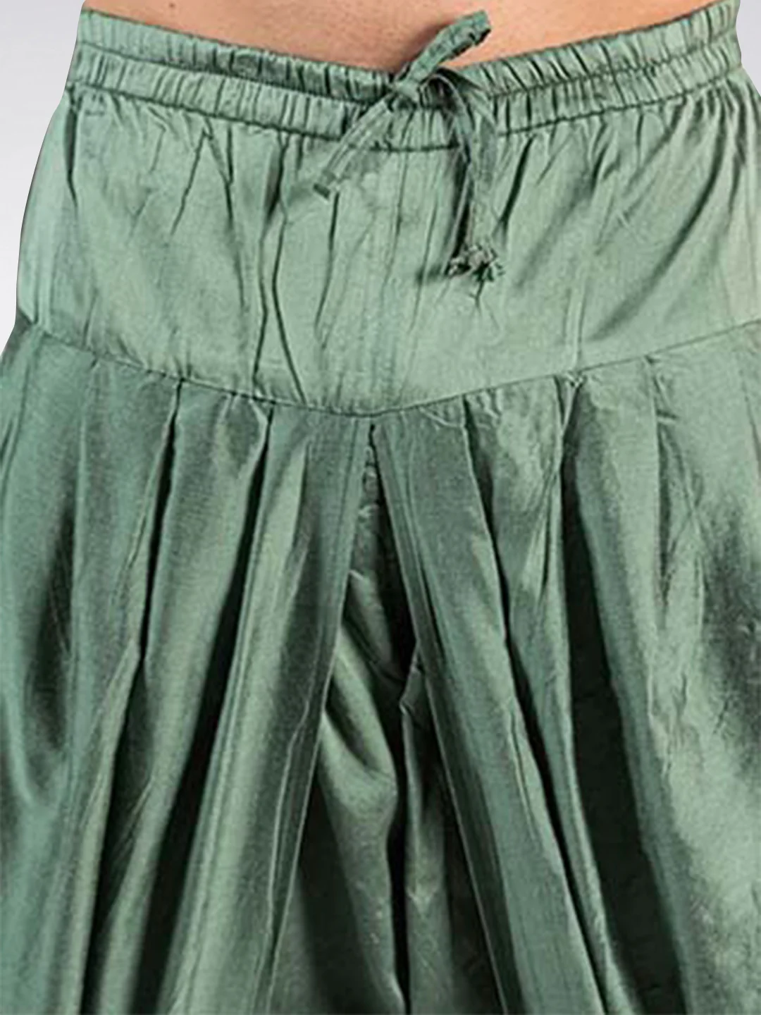 Men's Green Kurta Jacket Dhoti Set - Image 7