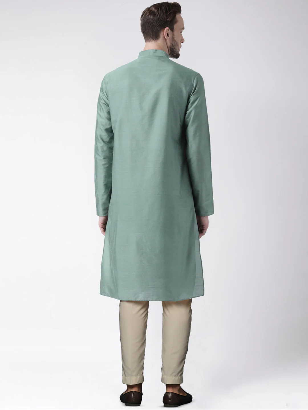 Kisah Men's Green Kurta Trousers Set - Image 4