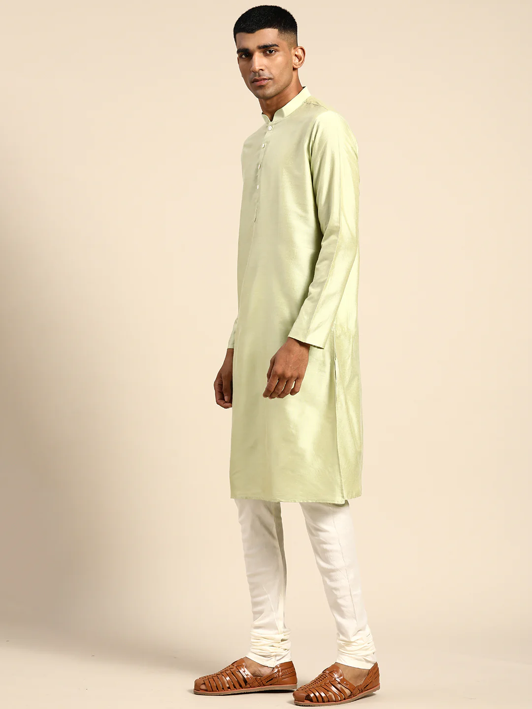 Kisah Men Yellow Color Kurta Jacket Set - Image 3