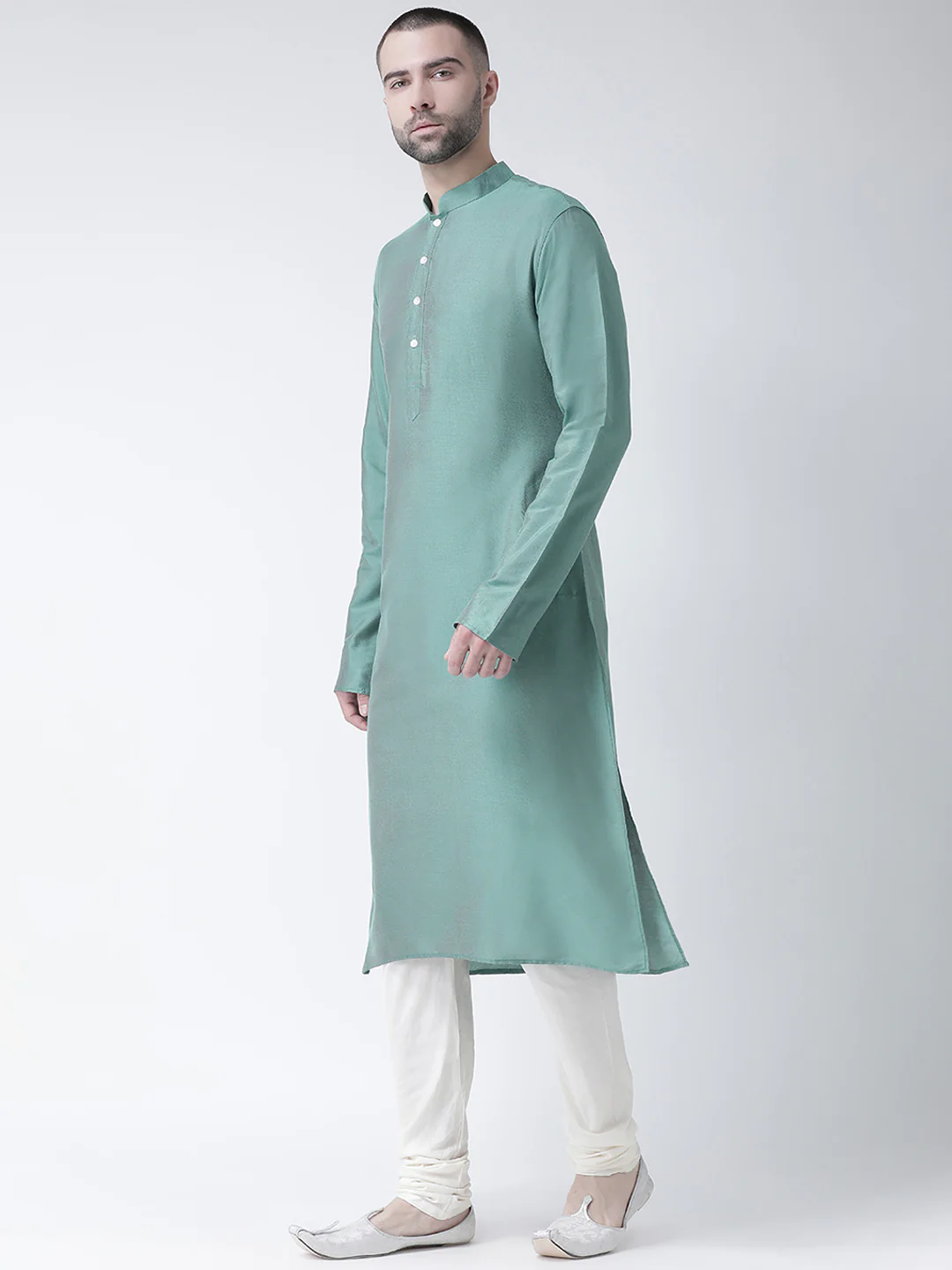 Men's Peacock Green Kurta - Image 2