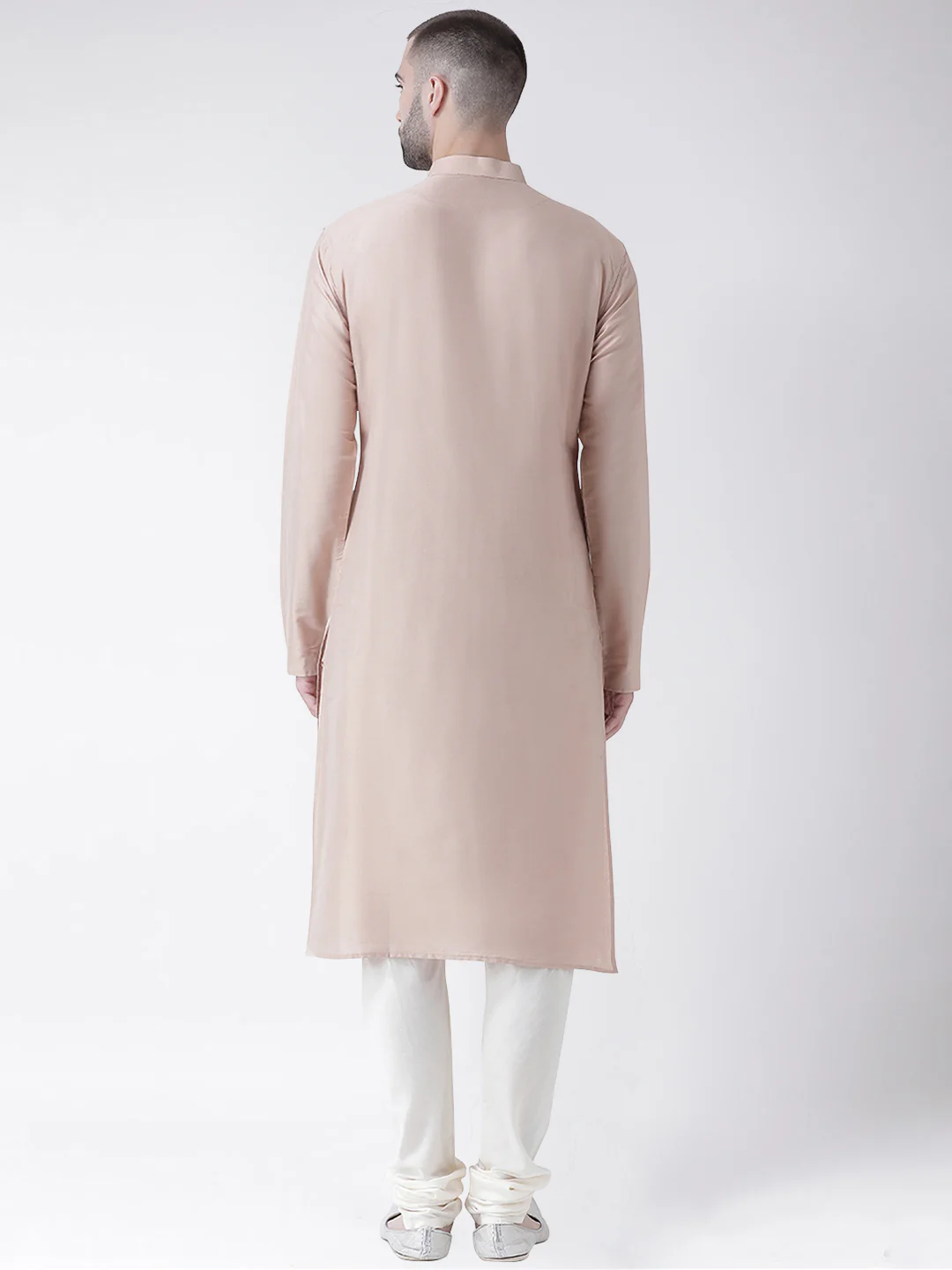 Men's Dark Cream Kurta Churidar Set - Image 3