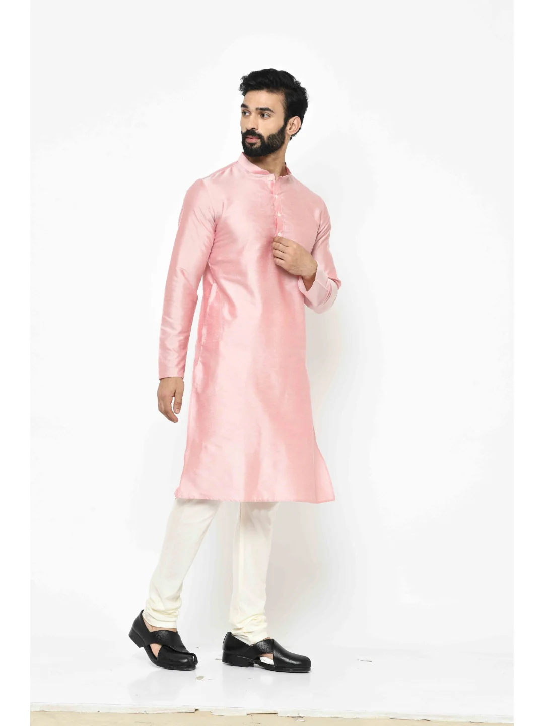 Men's Light Pink Kurta - Image 2
