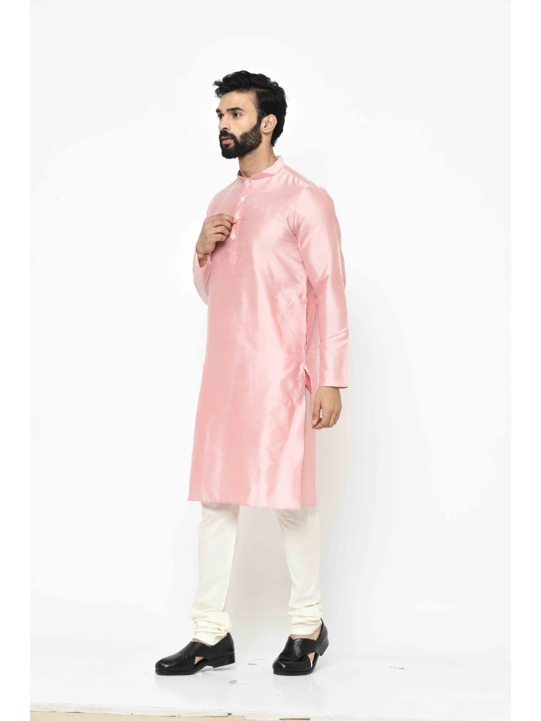 Men's Light Pink Kurta - Image 3
